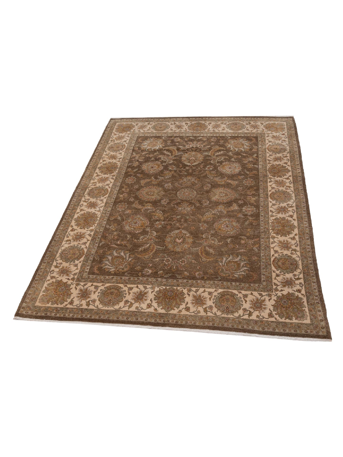 Haji Jalili 147842 Brown Ivory 9.1x12 Hand Knotted Rug