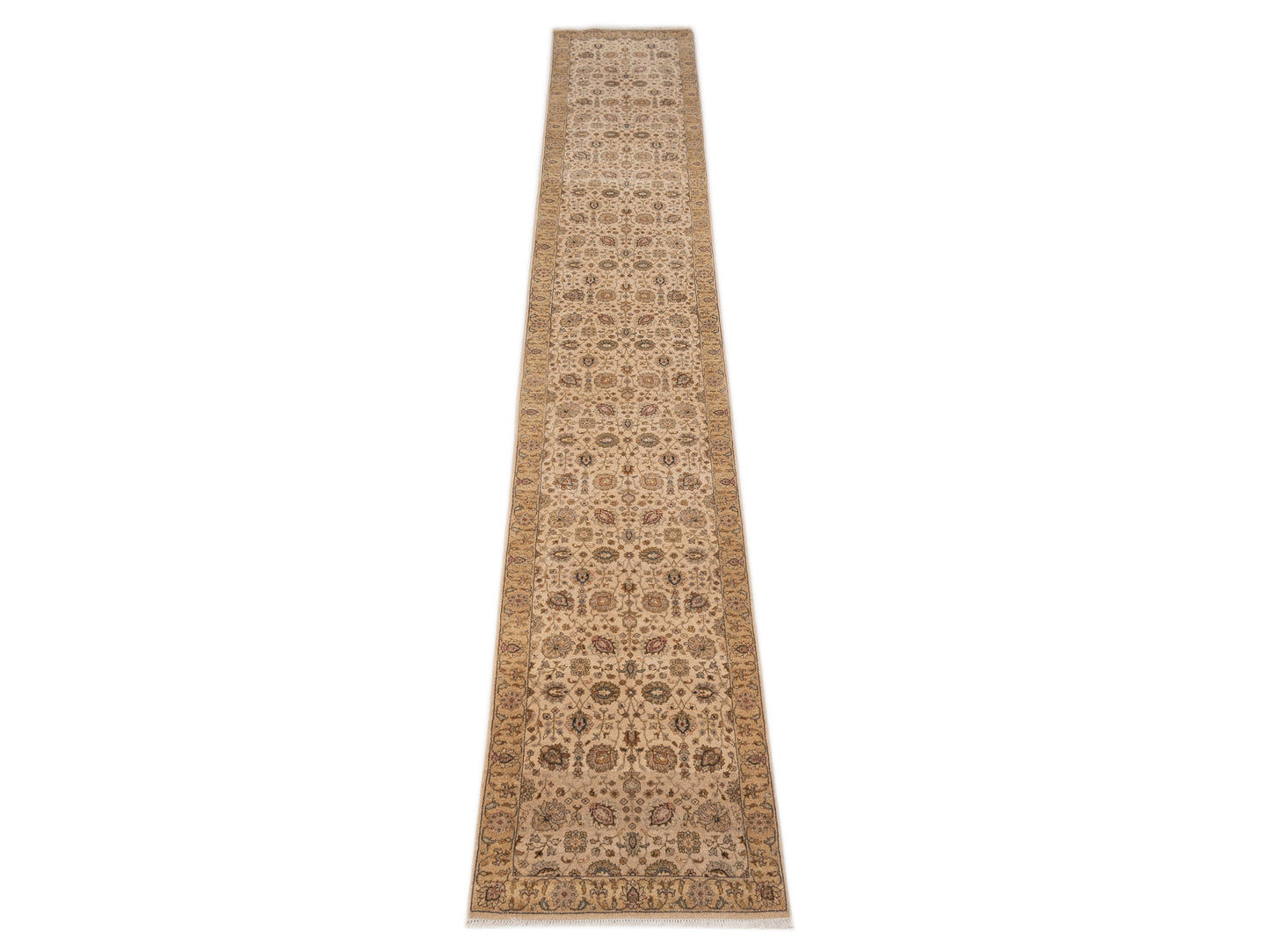Haji Jalili 147843 Ivory Gold 2.6x16.11 Hand Knotted Rug