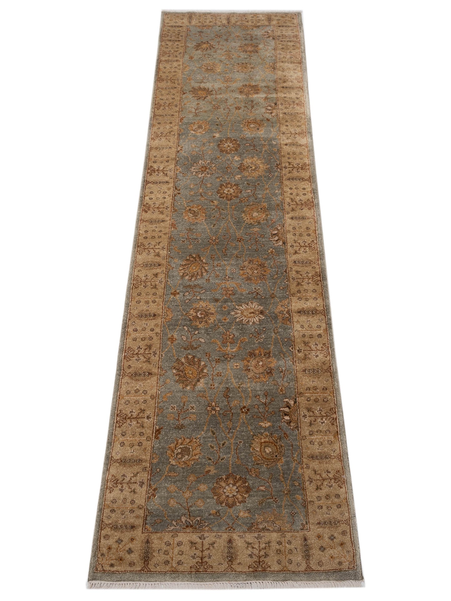 Ghazani 147847 Blue Ivory 2.6x10.2 Hand Knotted Rug
