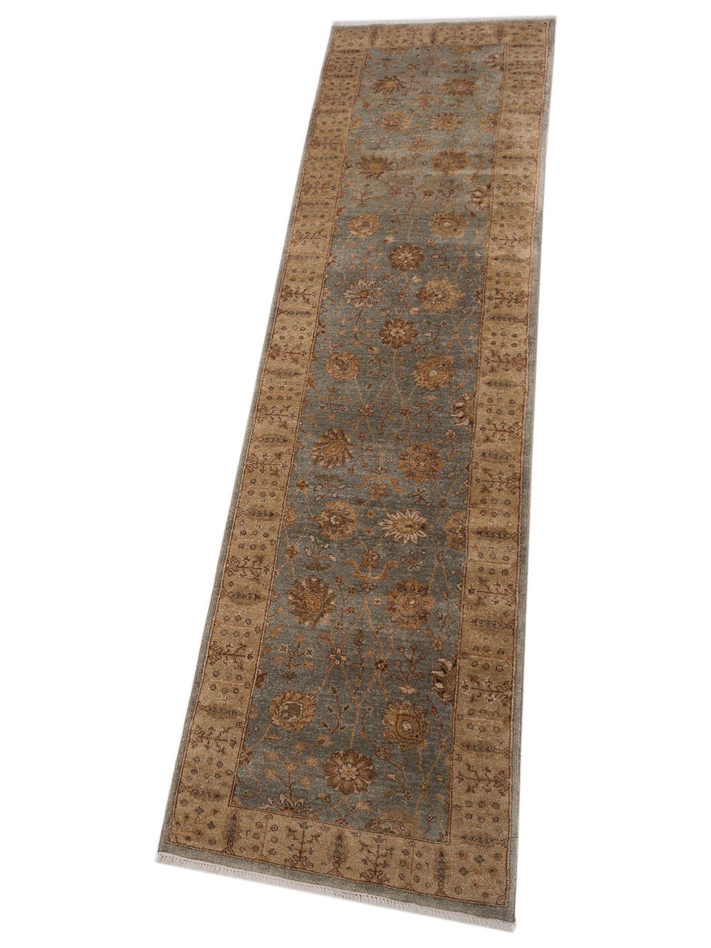 Ghazani 147847 Blue Ivory 2.6x10.2 Hand Knotted Rug