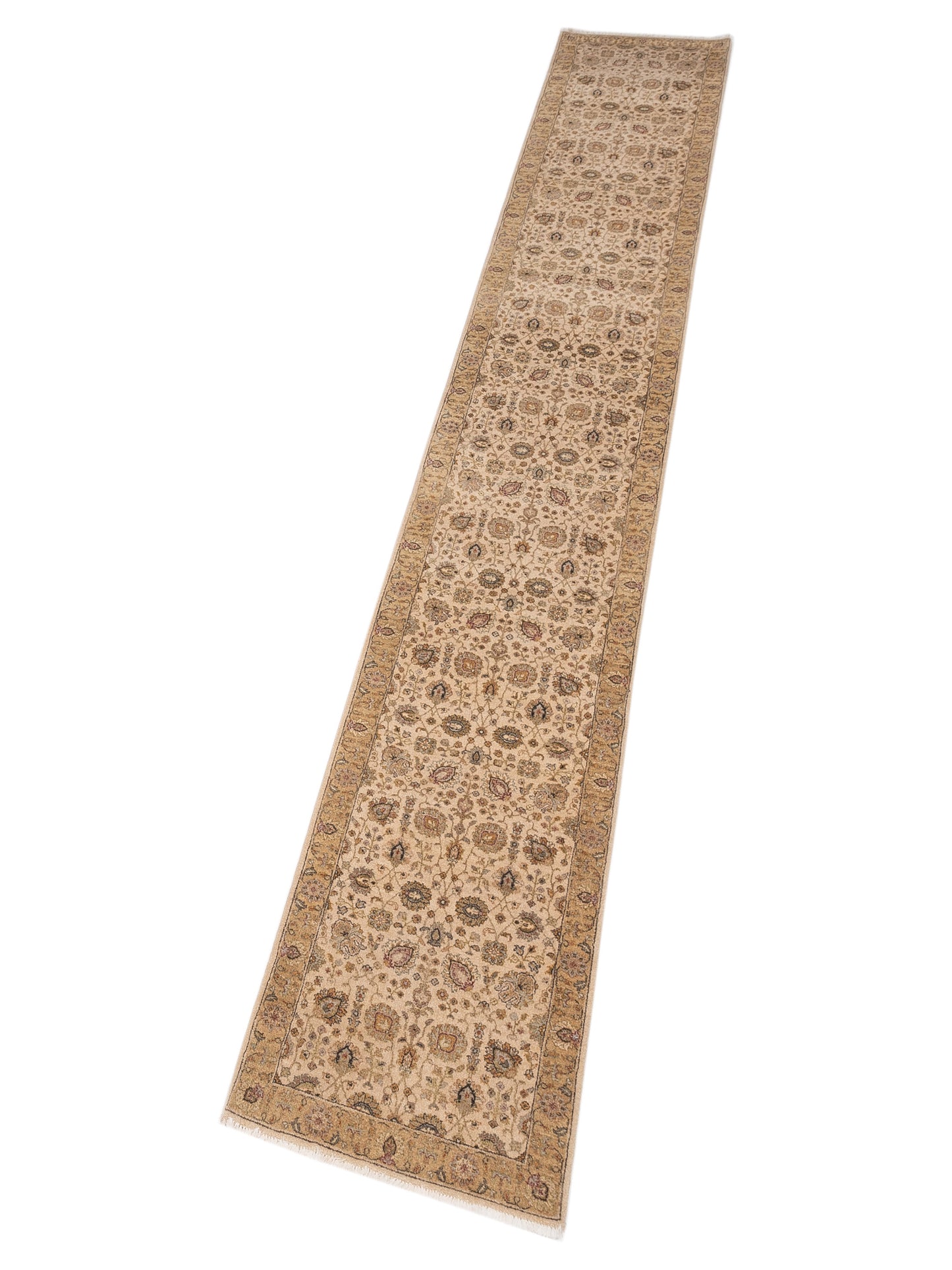 Haji Jalili 147849 Ivory Gold 2.6x16.11 Hand Knotted Rug