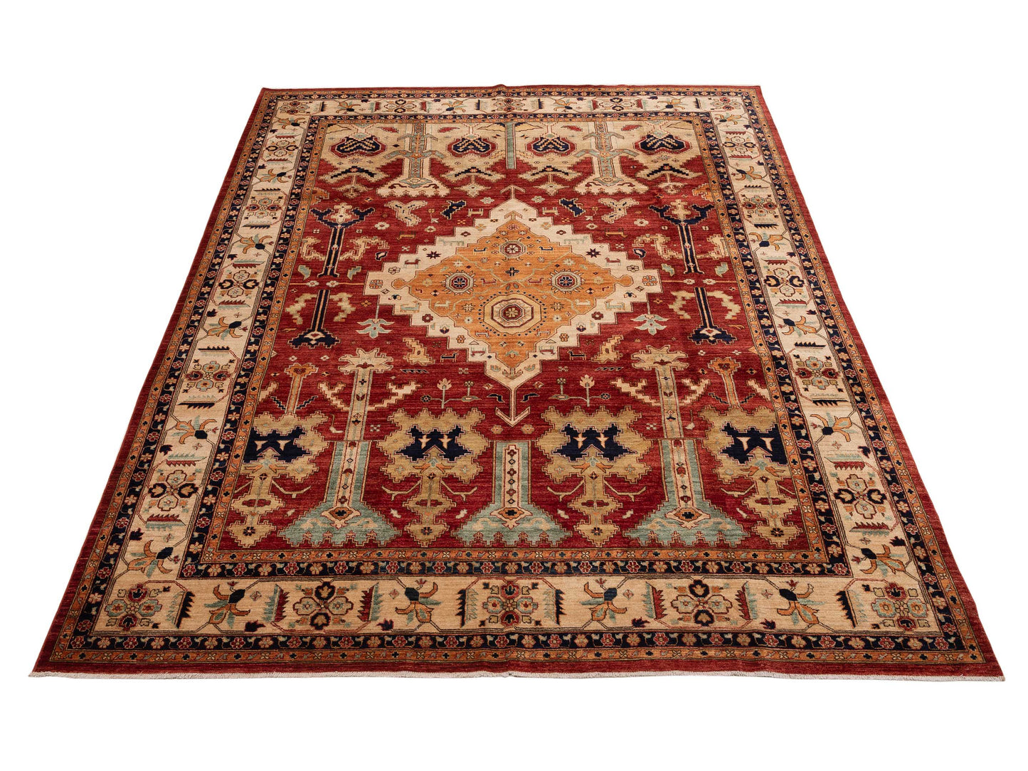 Laila 147854 Red Ivory 8.10x11.9 Hand Knotted Rug