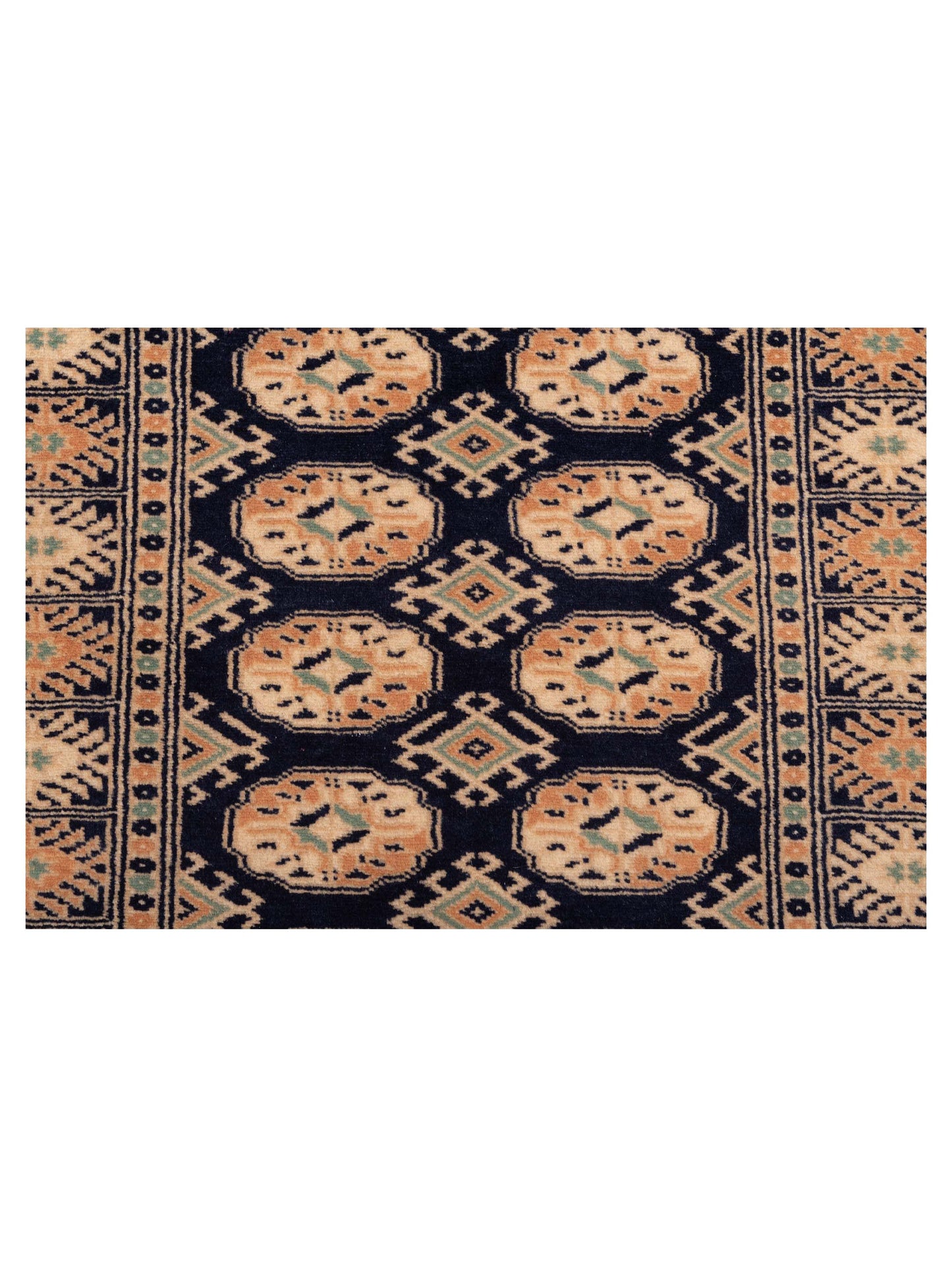 Bokhara 147879 Navy Beige 2.11x5.1 Hand Knotted Rug