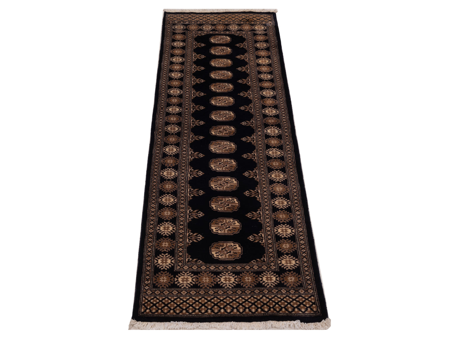 Bokhara 147957 Blue Beige 2.7x7.6 Hand Knotted Rug