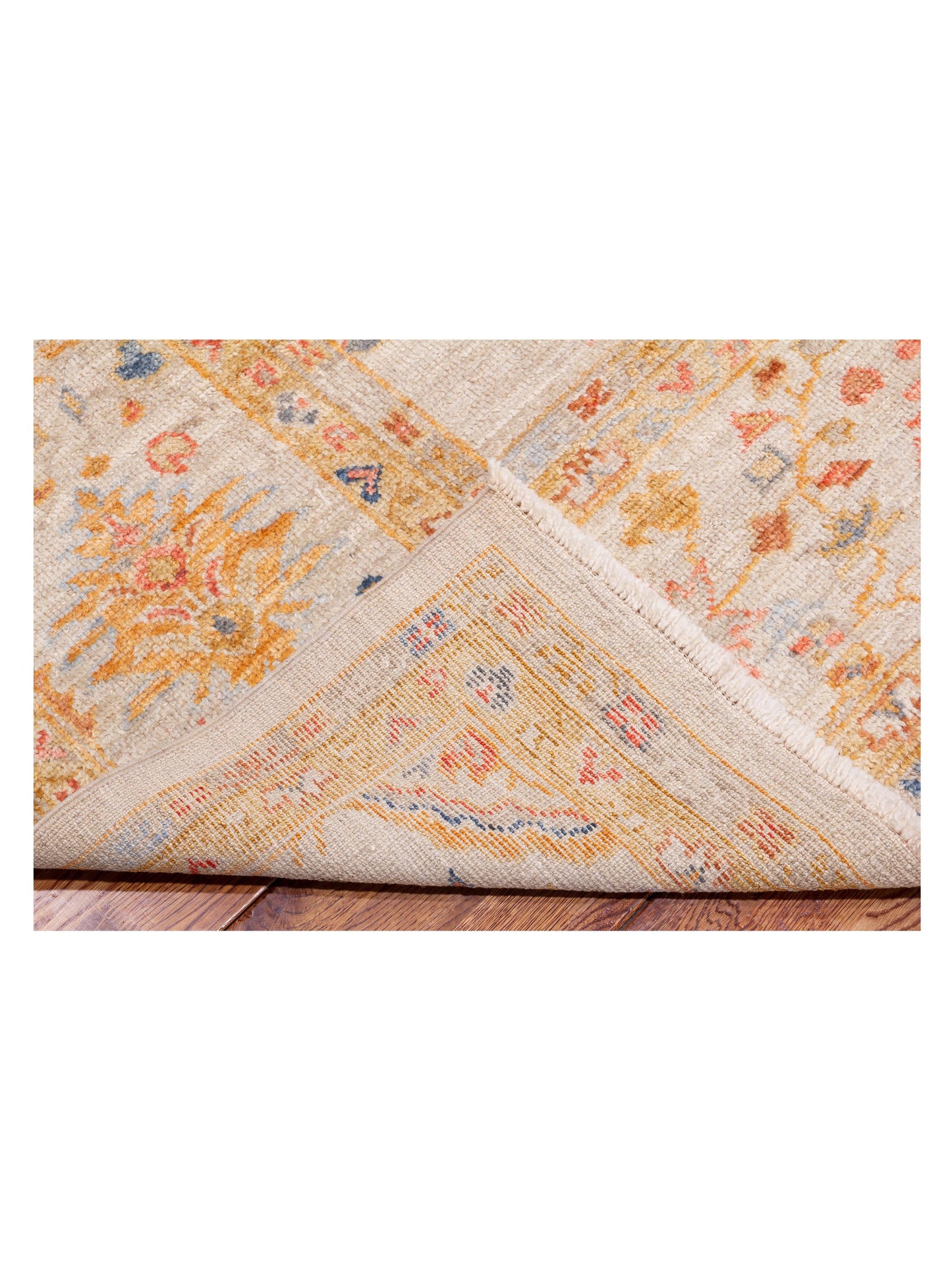 Angora Oushak 147968 Ivory Ivory 10.1x13.3 Hand Knotted Rug