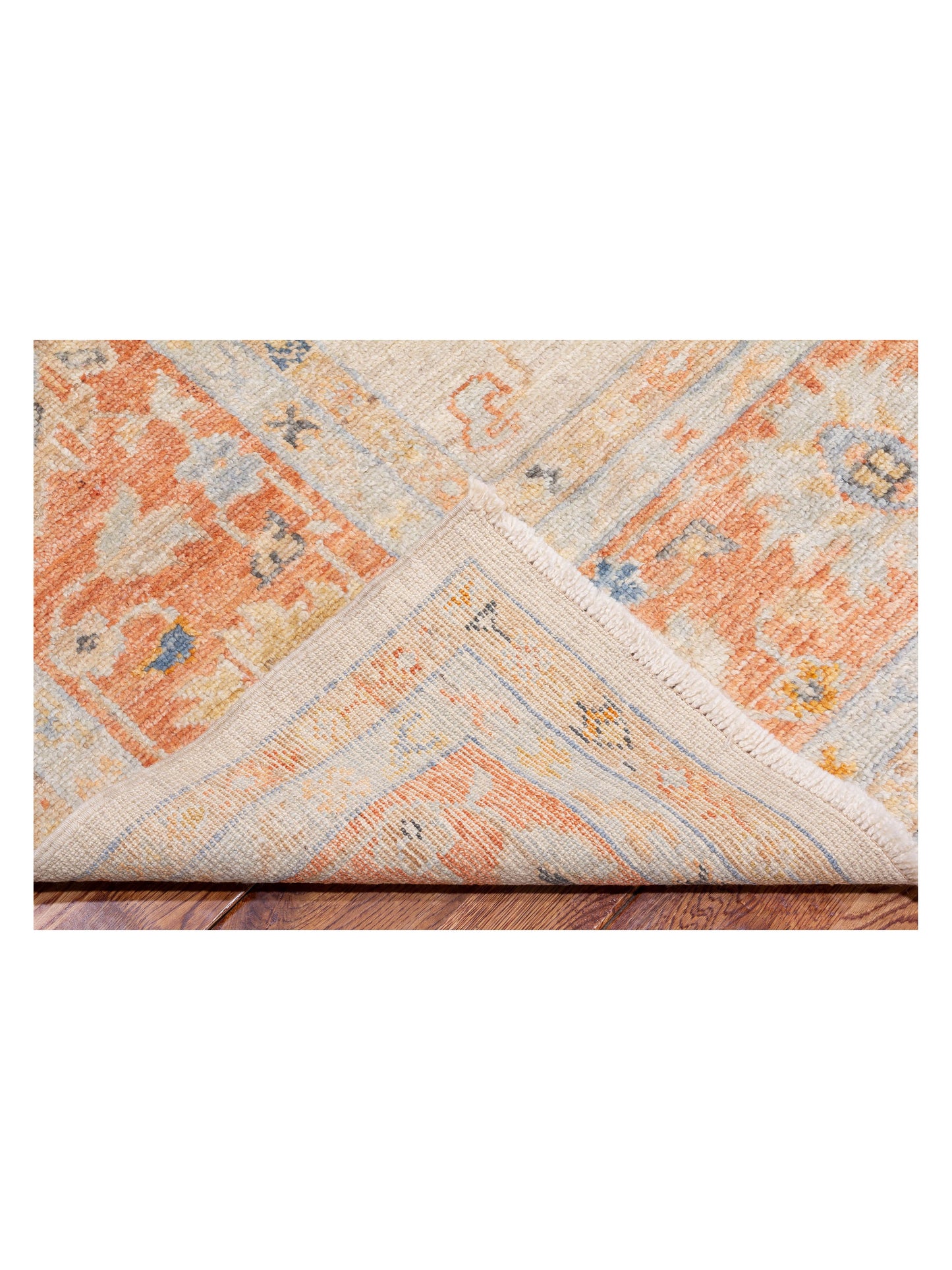 Angora Oushak 147969 Ivory Rust 9.11x13.6 Hand Knotted Rug