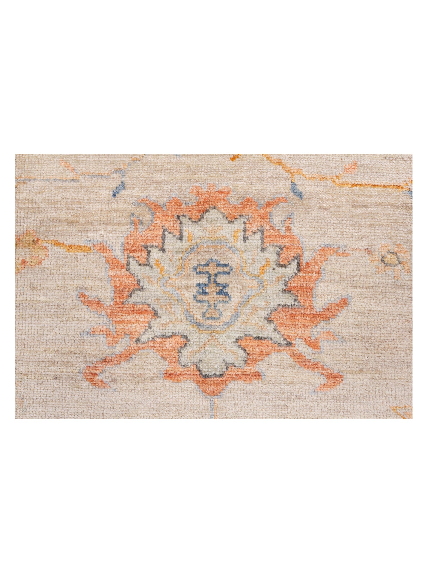 Angora Oushak 147969 Ivory Rust 9.11x13.6 Hand Knotted Rug