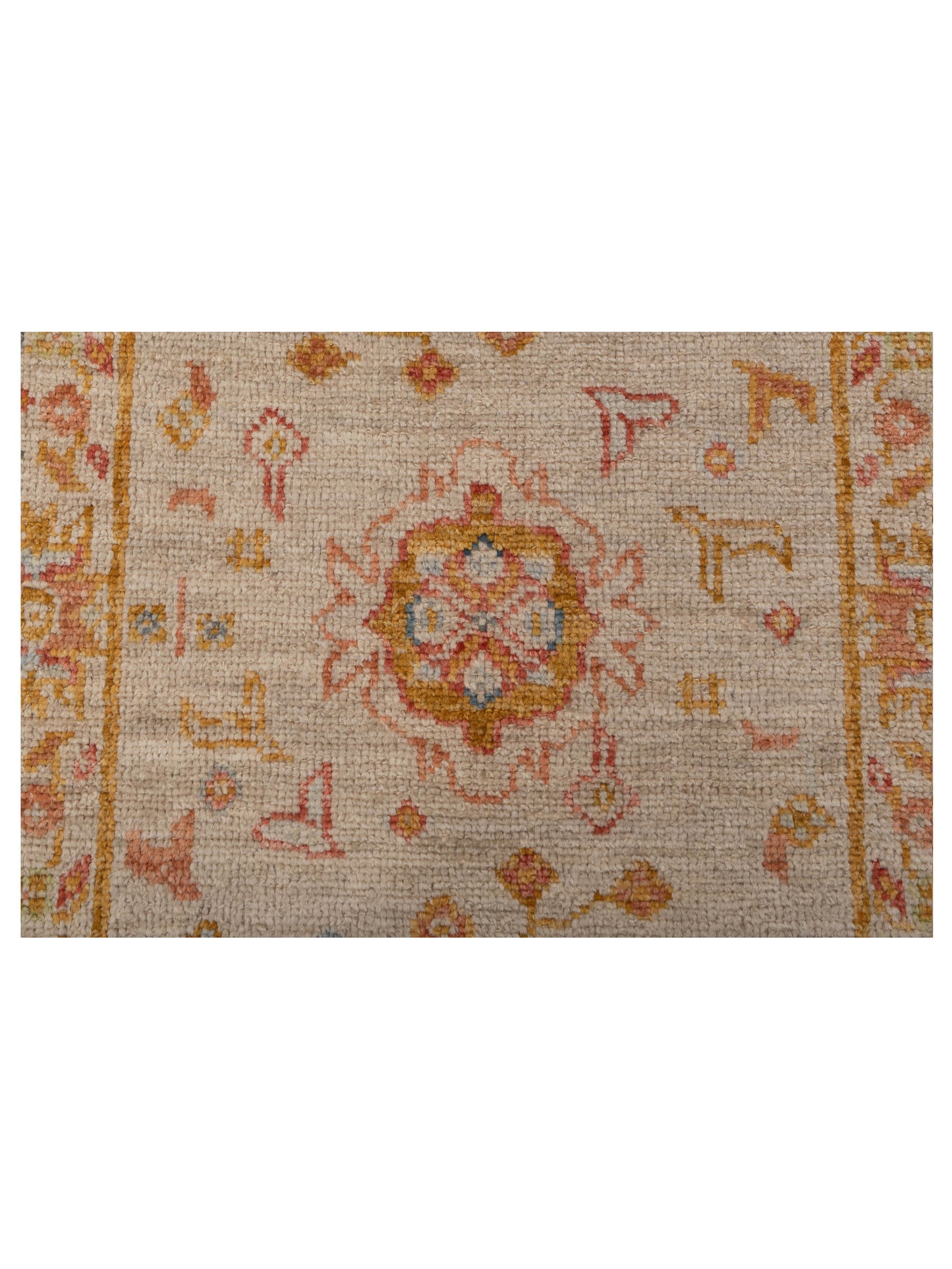 Angora Oushak 147979 Ivory Silver 2.7x9.7 Hand Knotted Rug