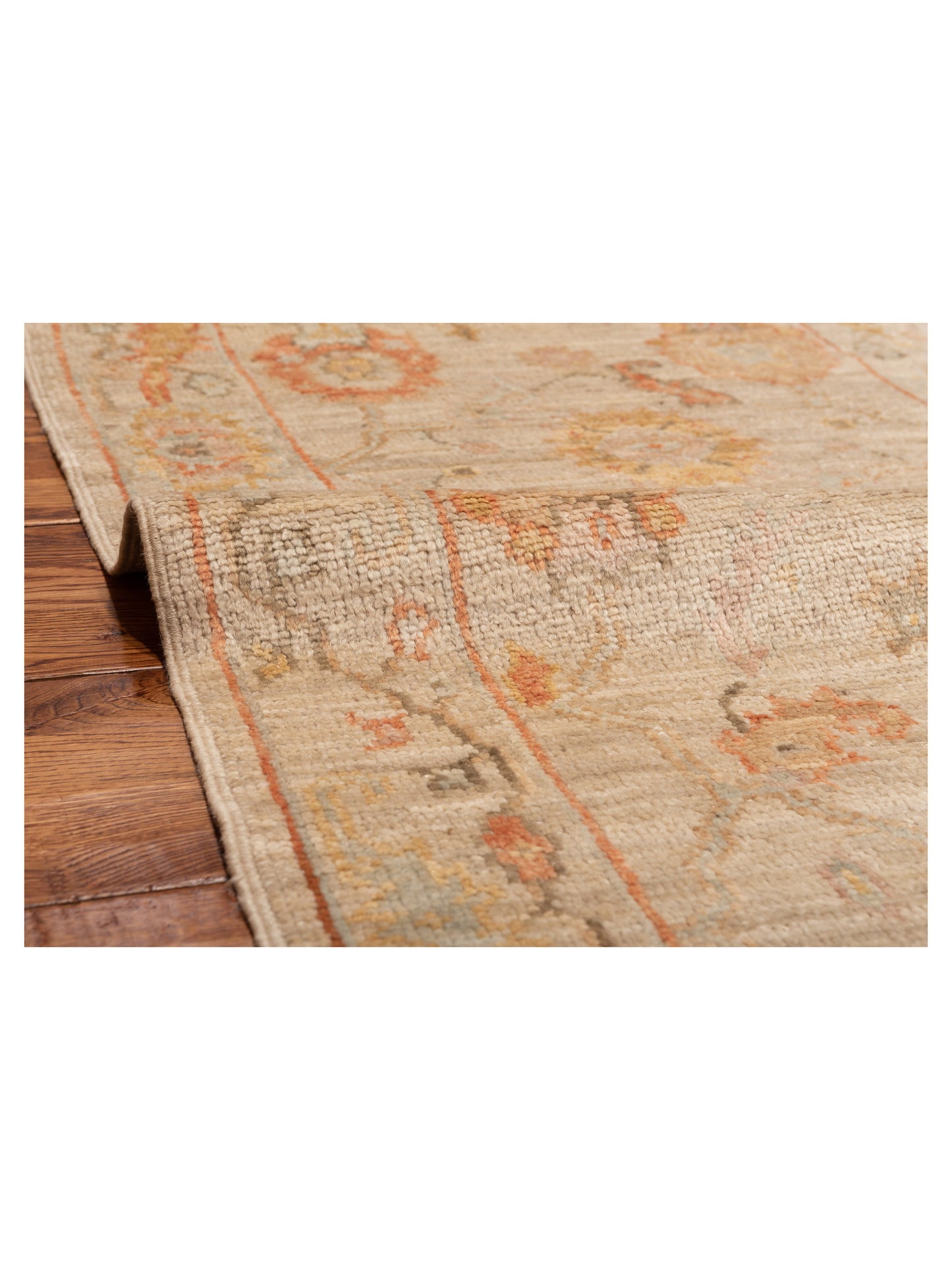 Angora Oushak 147981 Ivory Ivory 2.8x11.4 Hand Knotted Rug