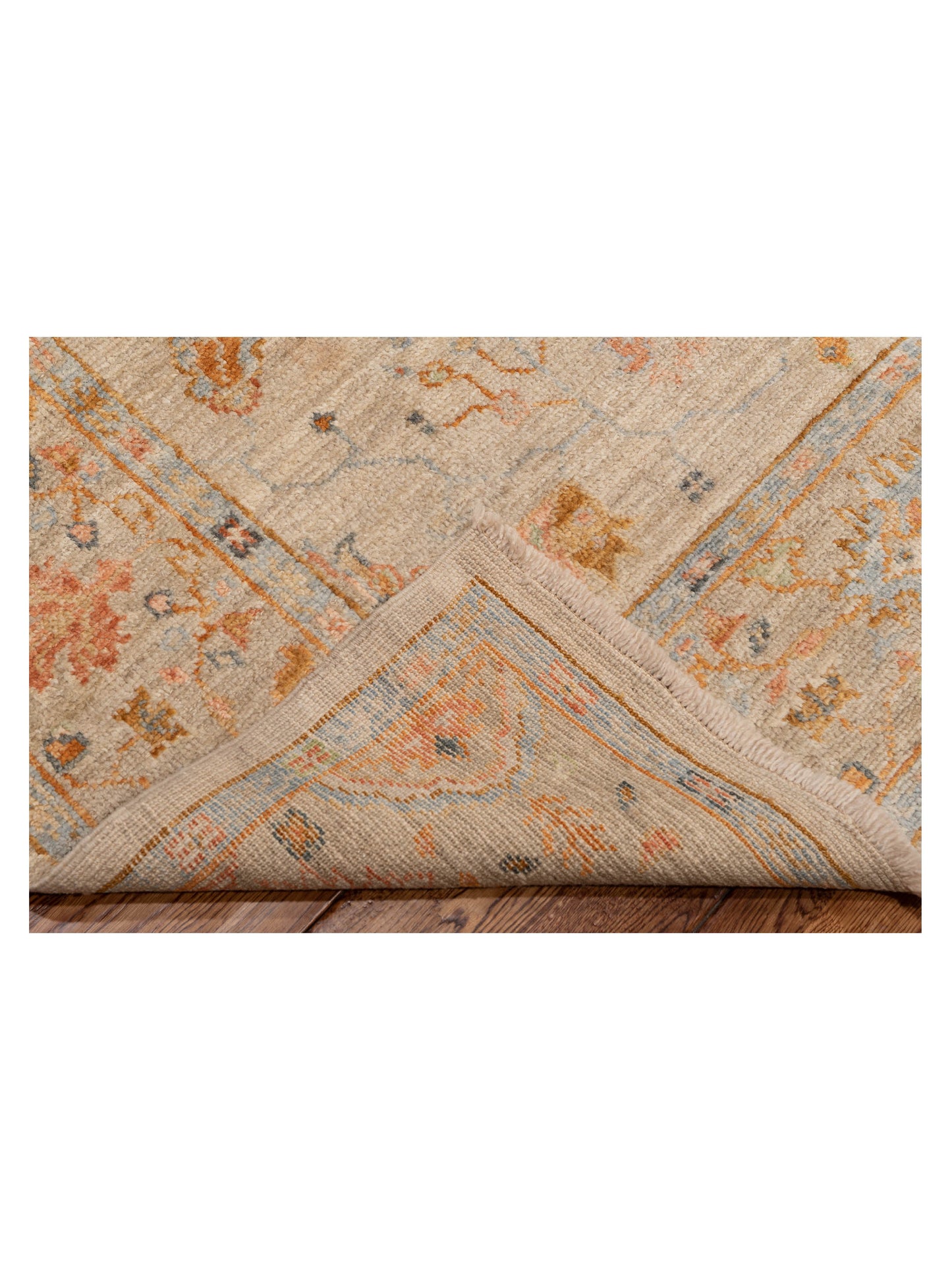 Angora Oushak 147987 Ivory Silver 6.1x13.5 Hand Knotted Rug