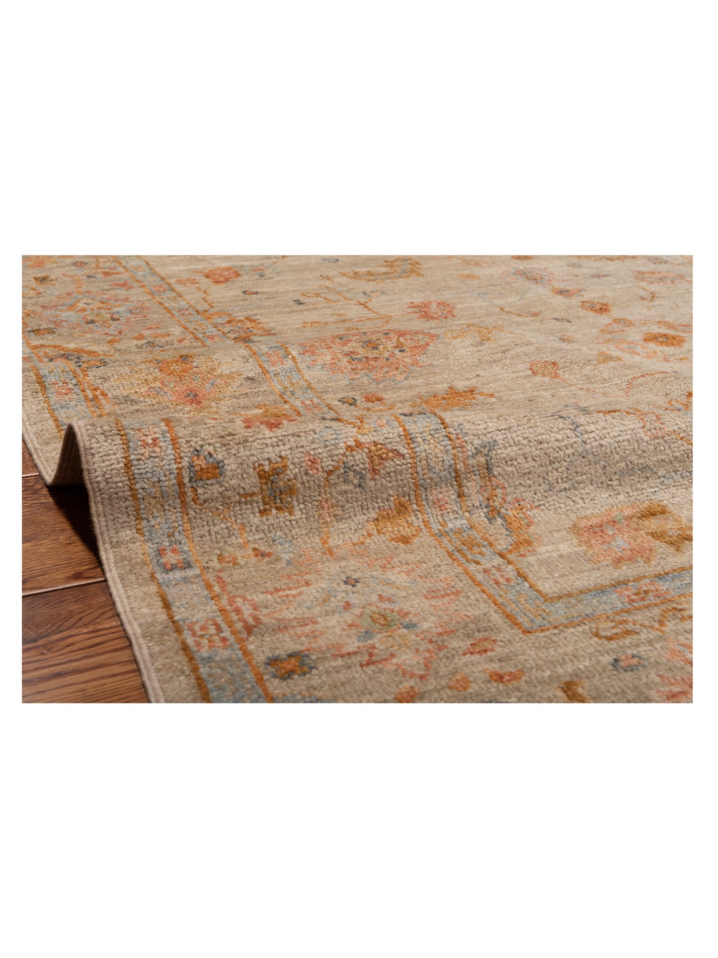 Angora Oushak 147987 Ivory Silver 6.1x13.5 Hand Knotted Rug