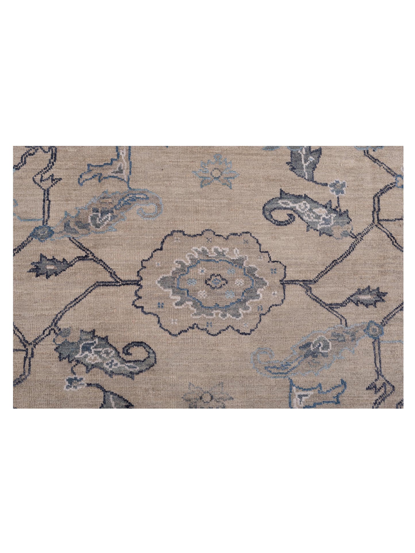 Angora Oushak 148009 Ivory Gray 8.1x9.6 Hand Knotted Rug