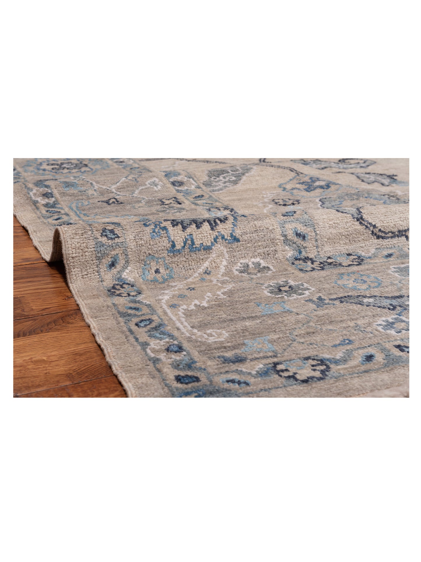 Angora Oushak 148009 Ivory Gray 8.1x9.6 Hand Knotted Rug