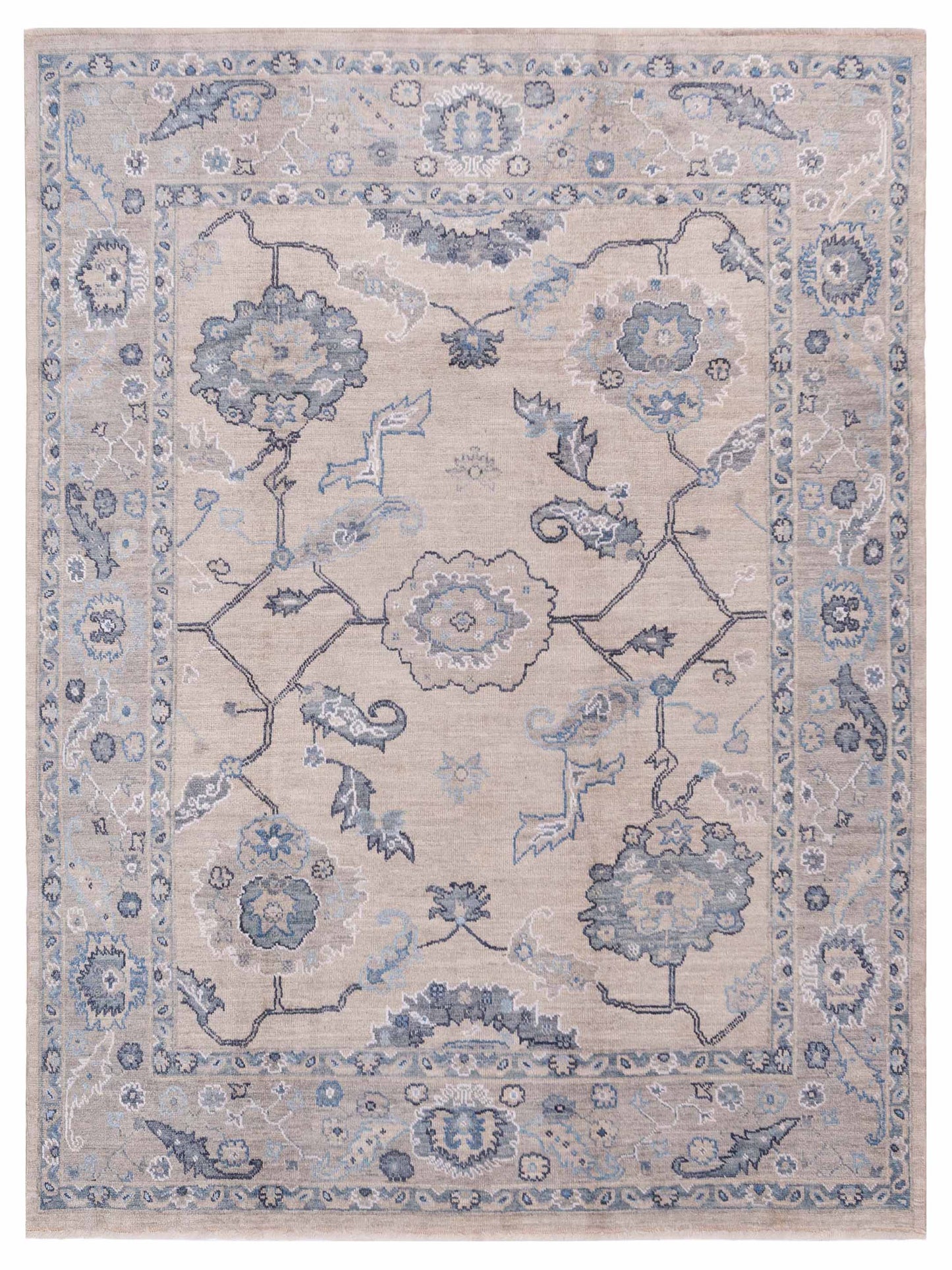 Anadol Angora Oushak Ivory Gray Traditional