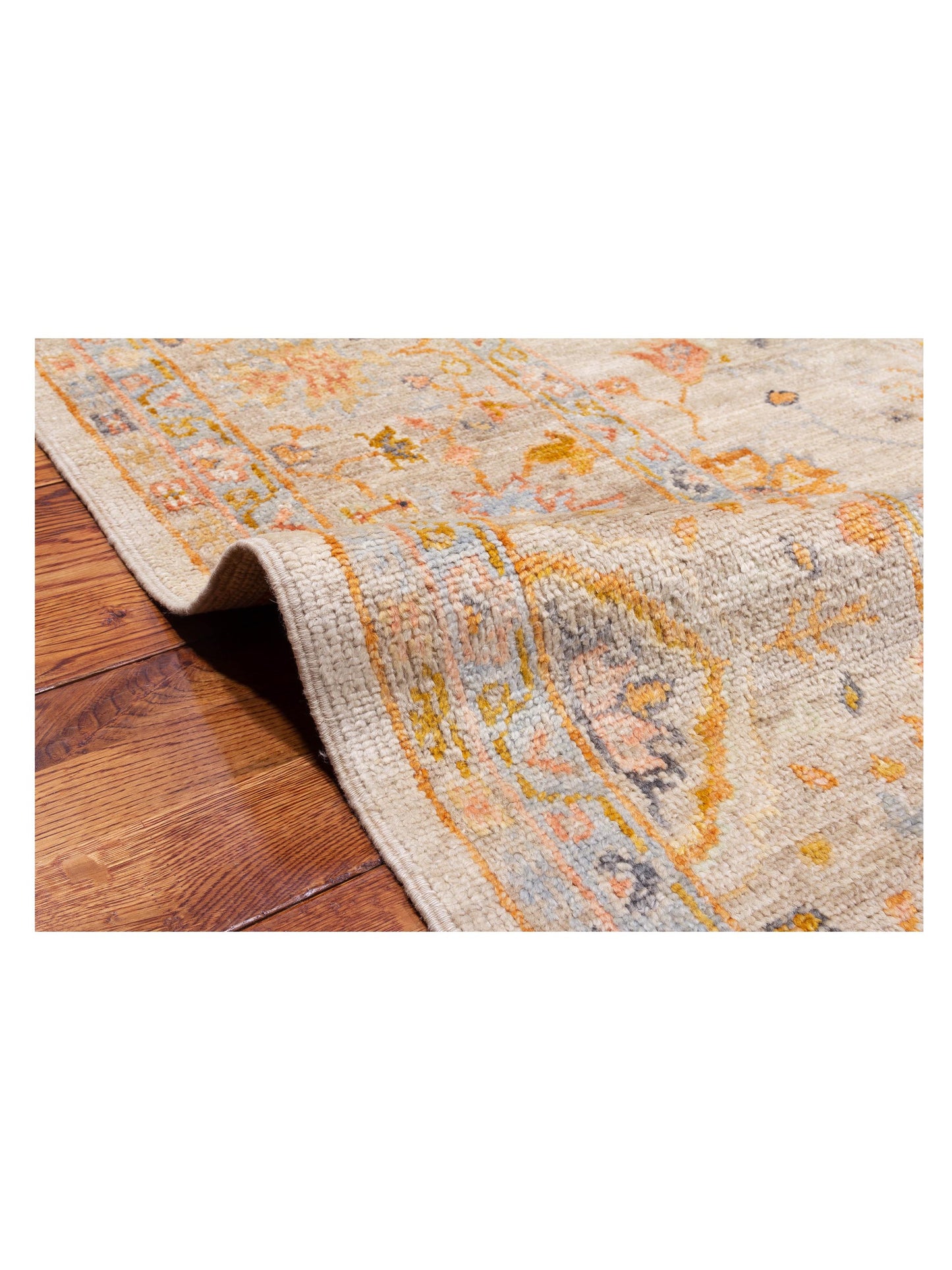 Angora Oushak 148010 Ivory Silver 8.1x9.10 Hand Knotted Rug