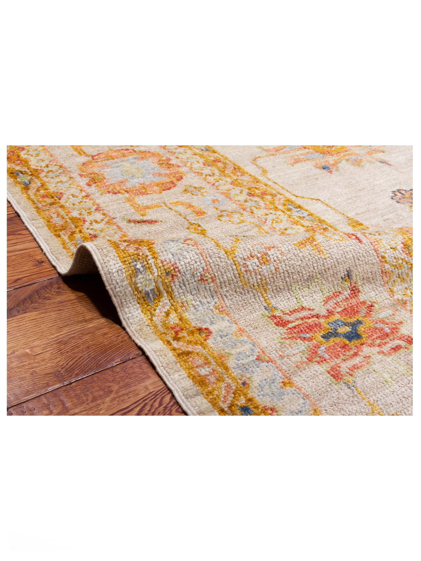 Angora Oushak 148018 Ivory Silver 9.3x11.5 Hand Knotted Rug