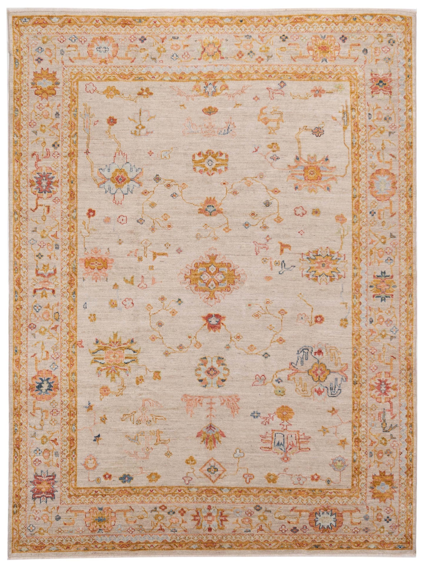 Anadol Angora Oushak  Ivory Silver Traditional