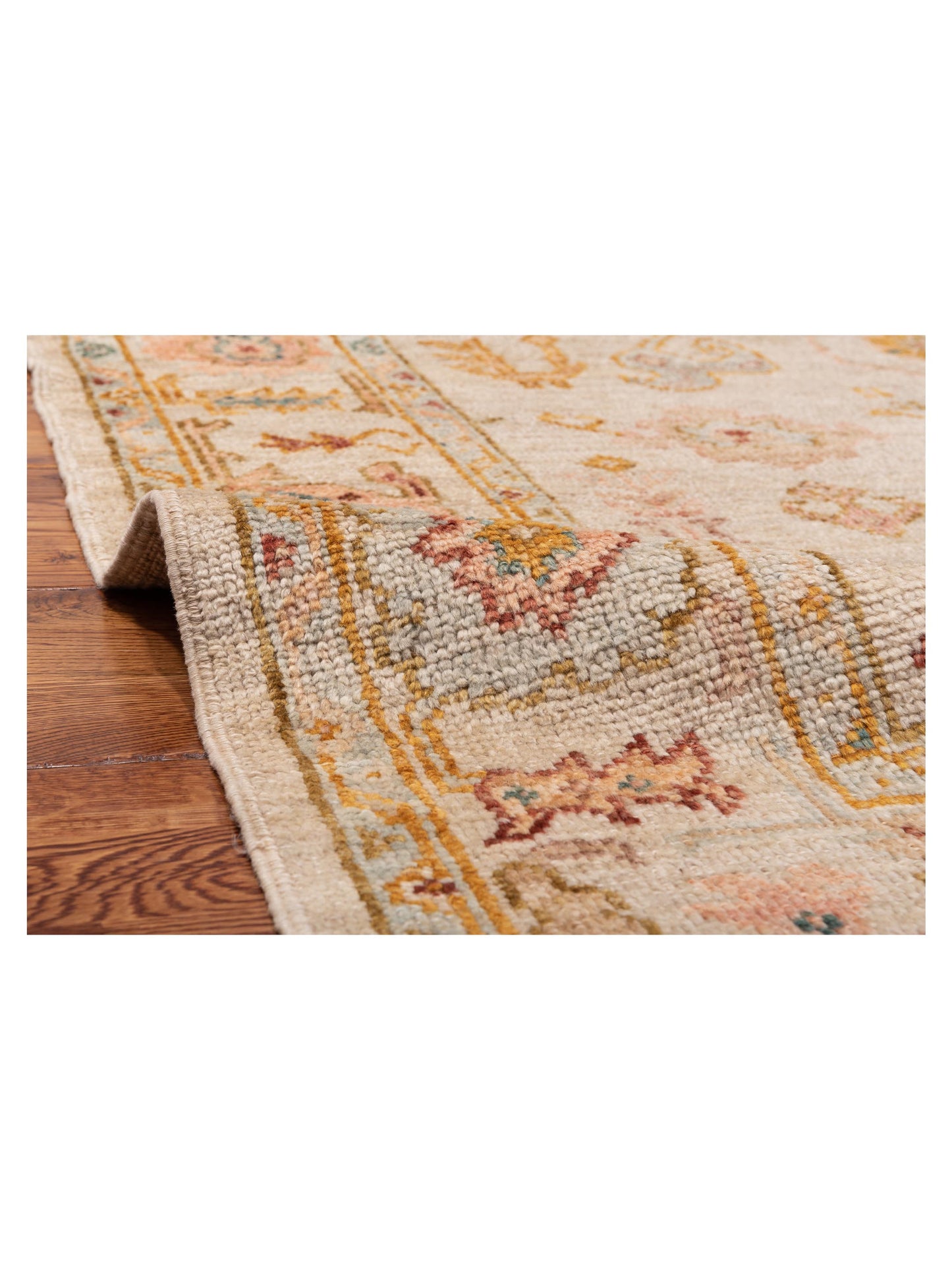 Angora Oushak 148034 Ivory Ivory 5.1x6.9 Hand Knotted Rug