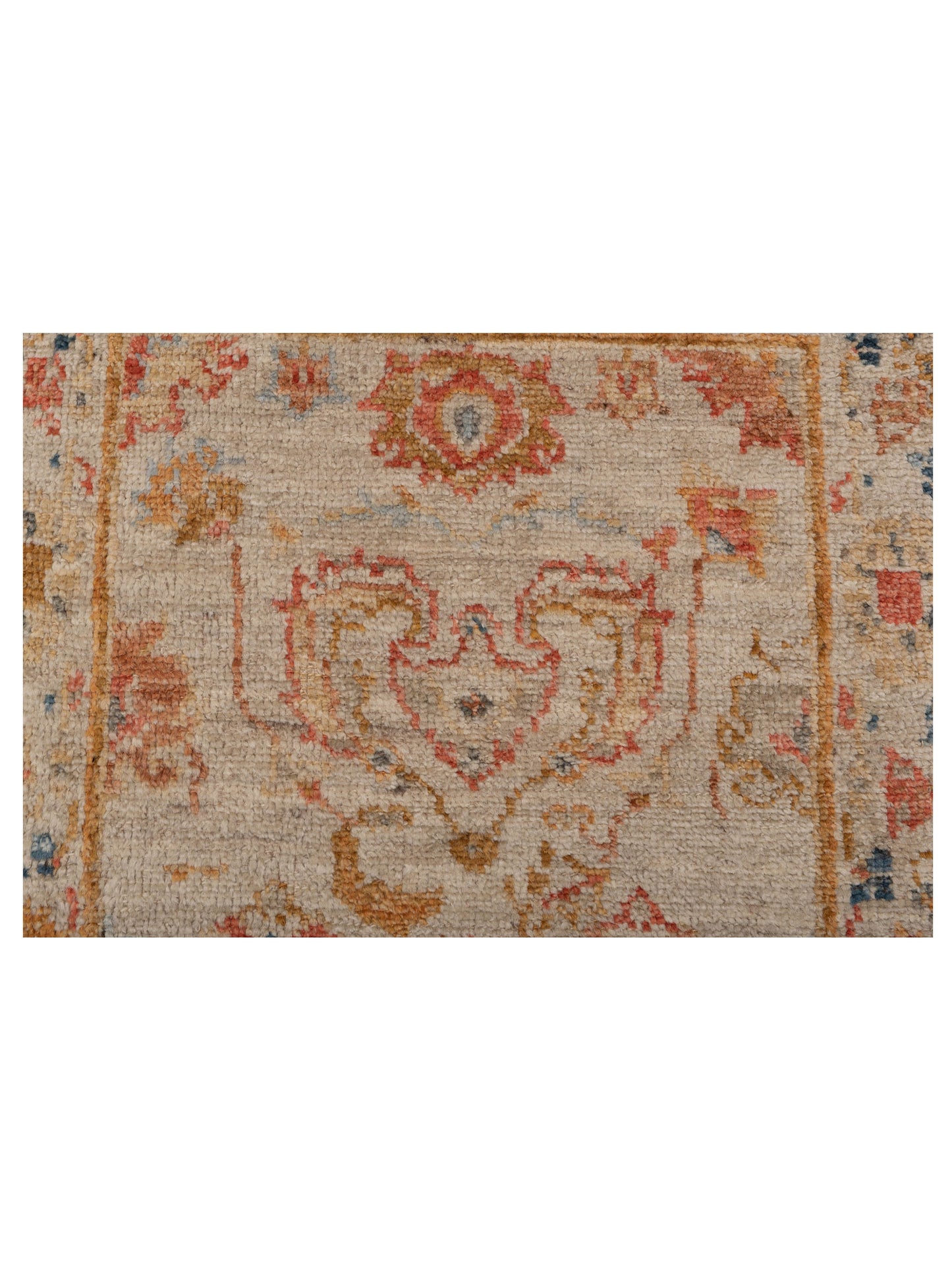 Angora Oushak 148037 Ivory Ivory 2.6x9.6 Hand Knotted Rug
