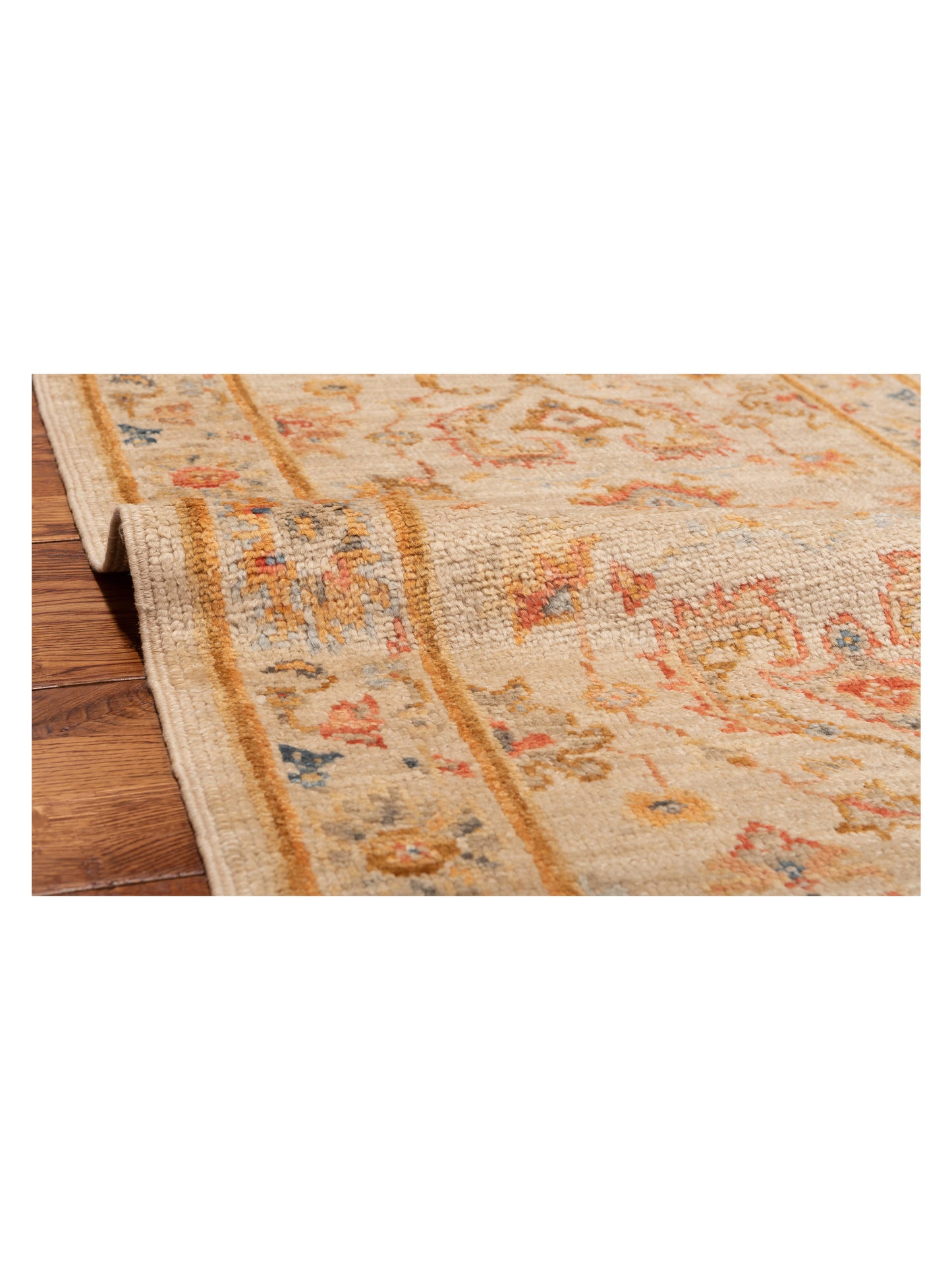 Angora Oushak 148040 Ivory Ivory 2.7x13.4 Hand Knotted Rug