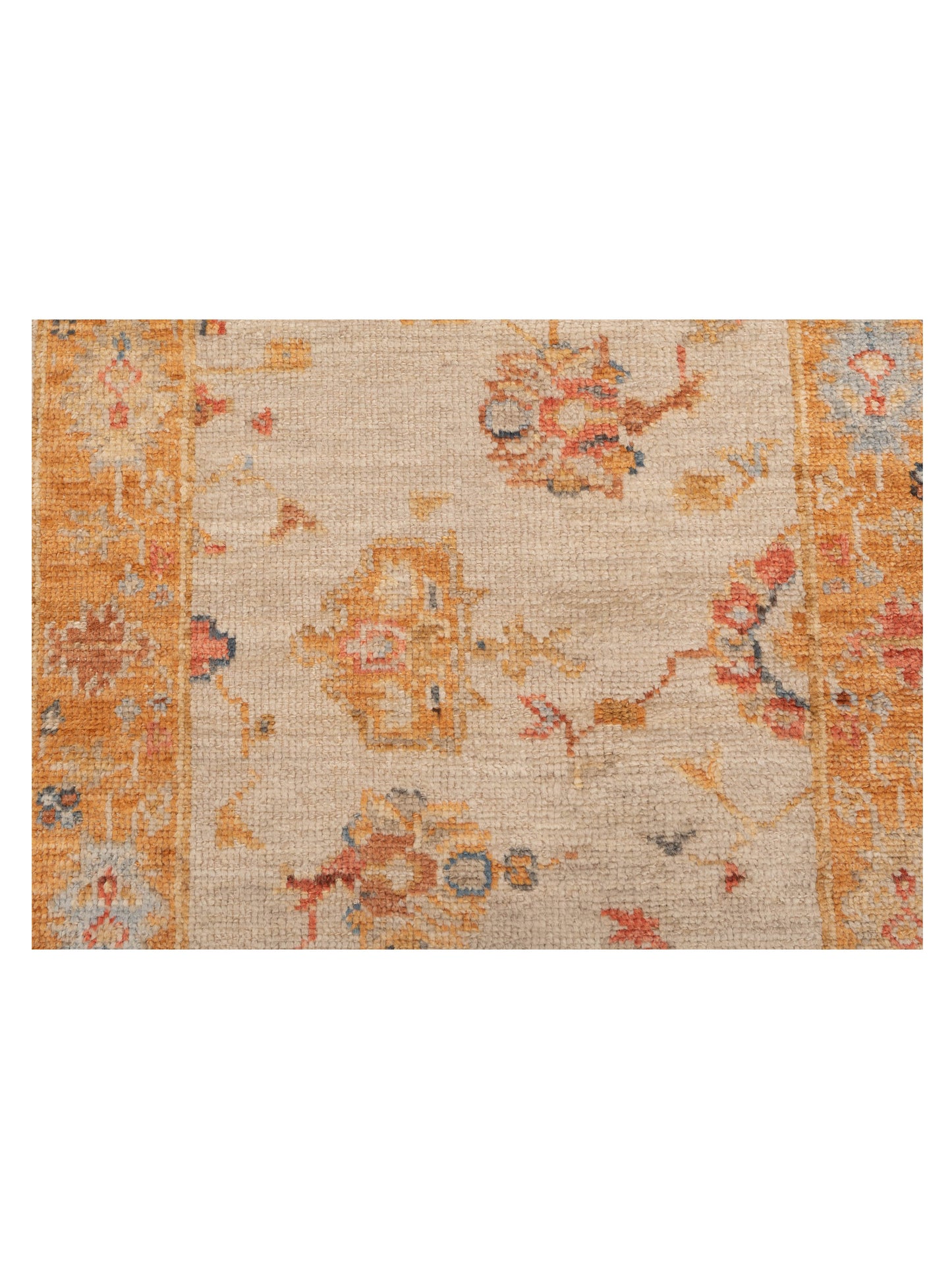 Angora Oushak 148042 Ivory Orange 2.8x15 Hand Knotted Rug