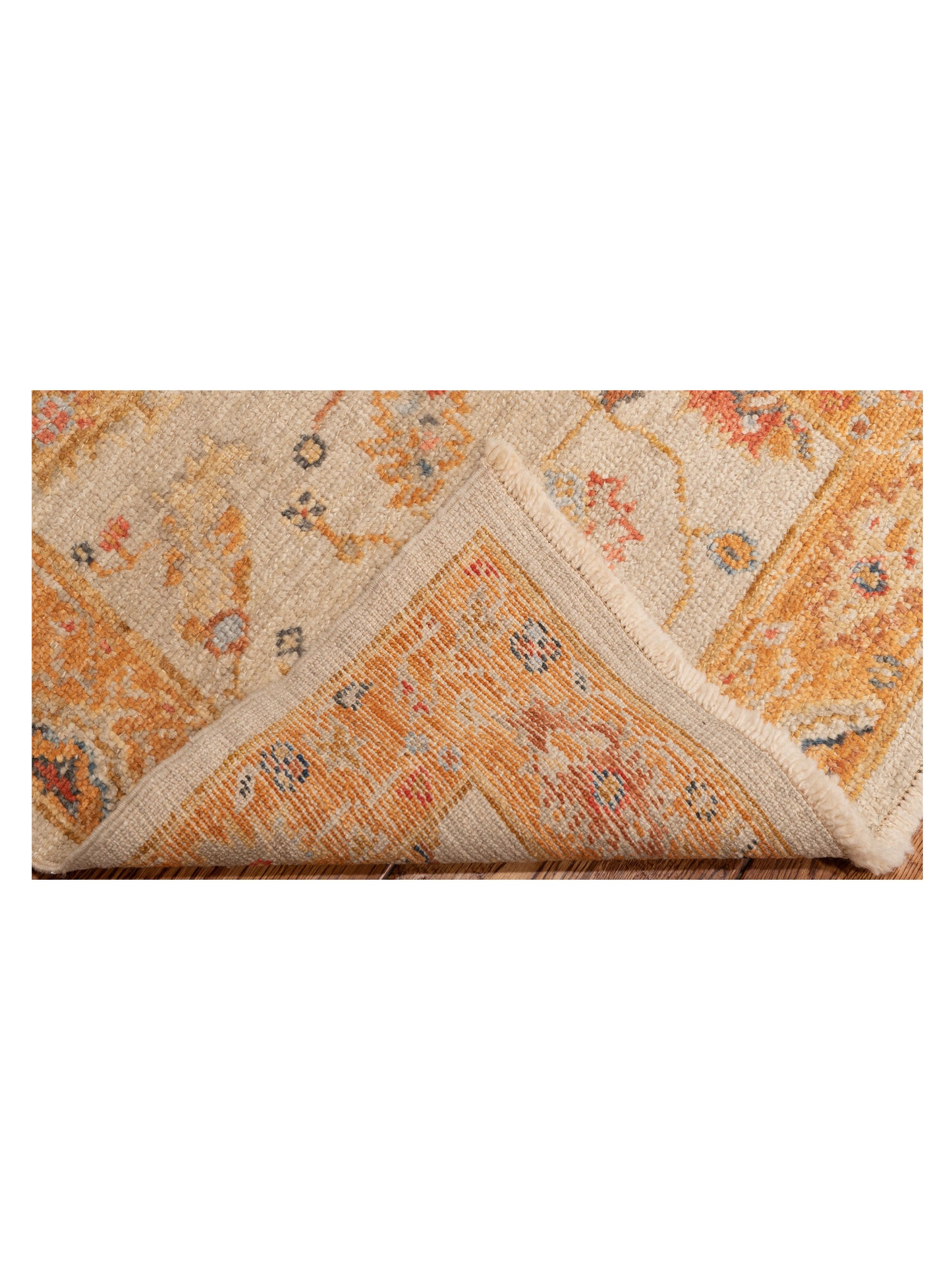 Angora Oushak 148042 Ivory Orange 2.8x15 Hand Knotted Rug