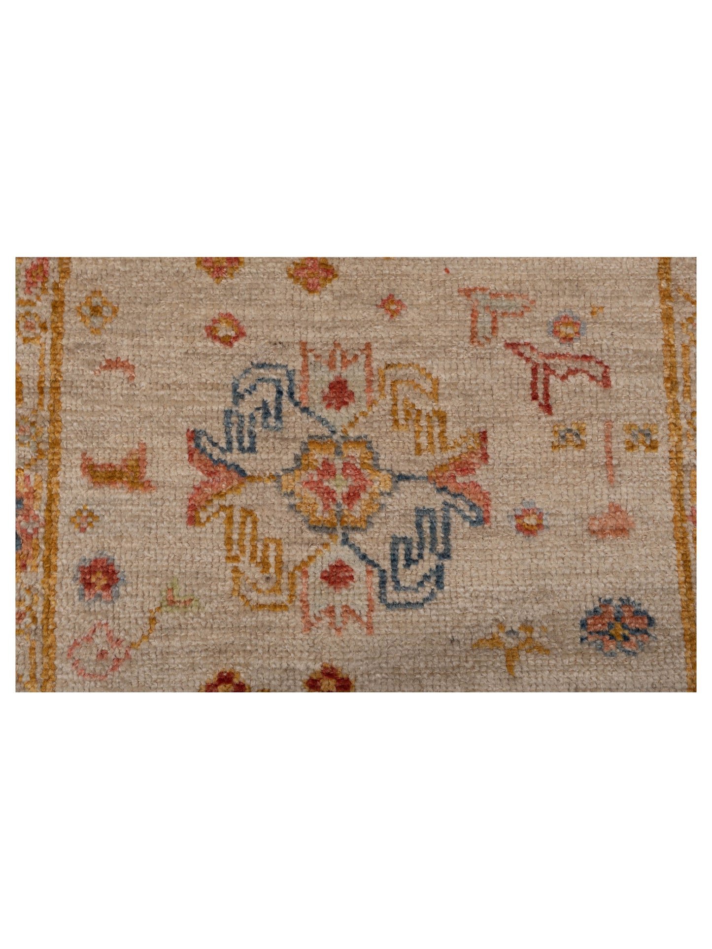 Angora Oushak 148045 Ivory Silver 2.7x14.4 Hand Knotted Rug