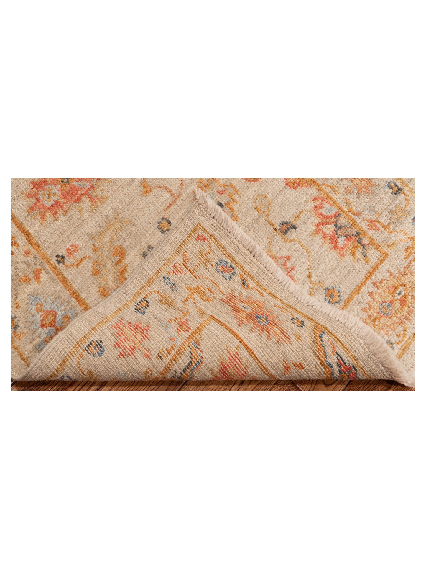 Angora Oushak 148057 Ivory Ivory 2.6x11.7 Hand Knotted Rug