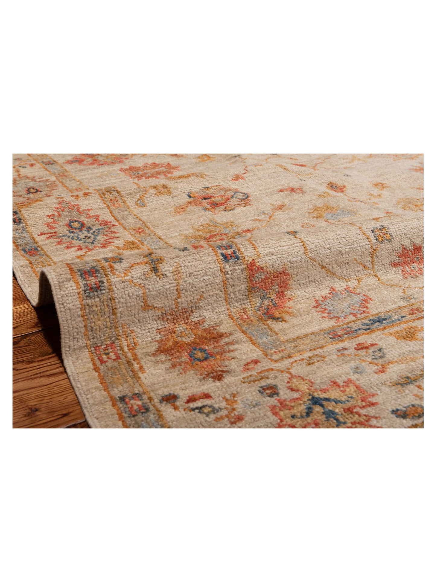 Angora Oushak 148063 Ivory Ivory 5.2x6.8 Hand Knotted Rug