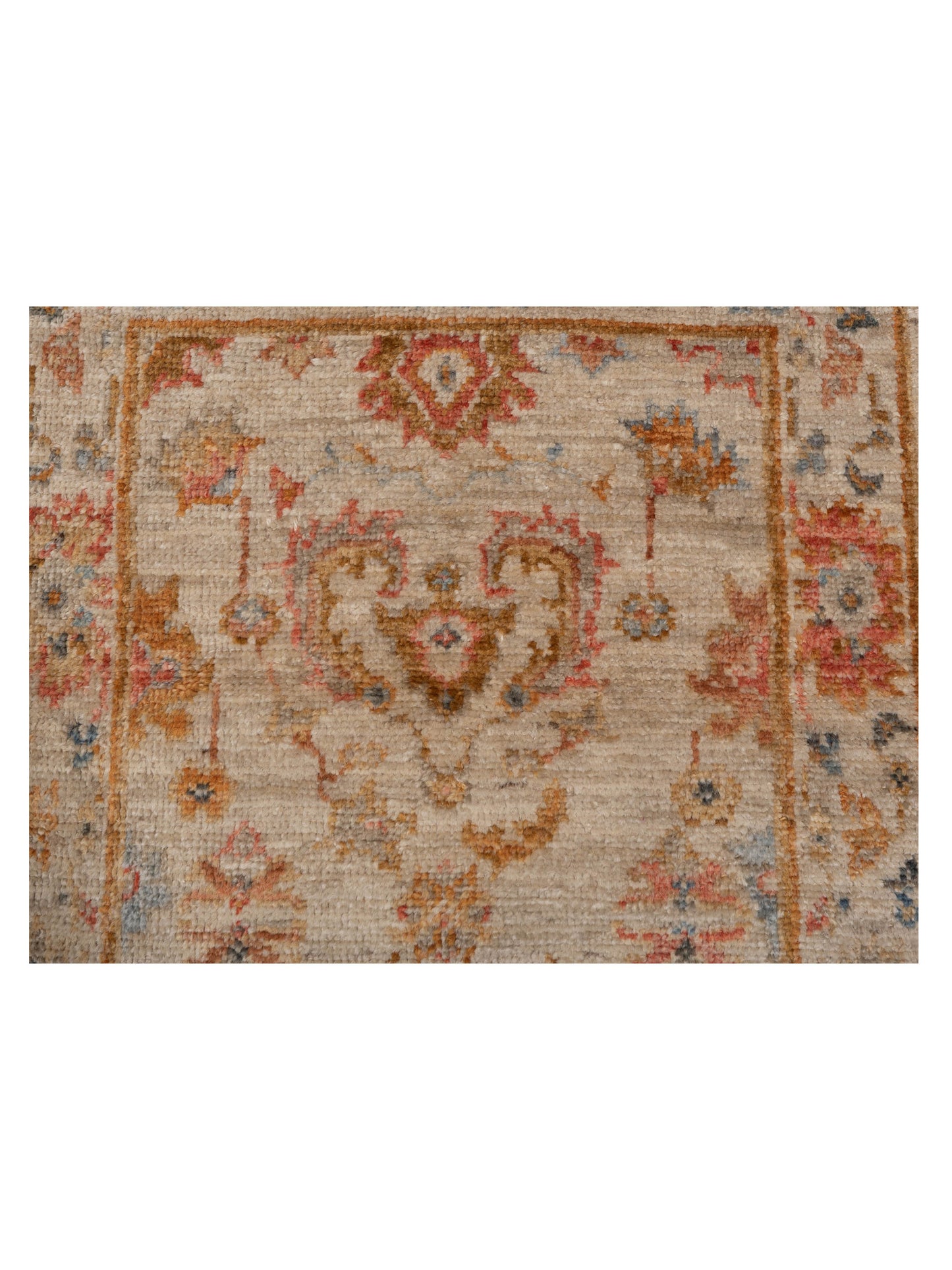 Angora Oushak 148071 Ivory Ivory 2.8x14.8 Hand Knotted Rug