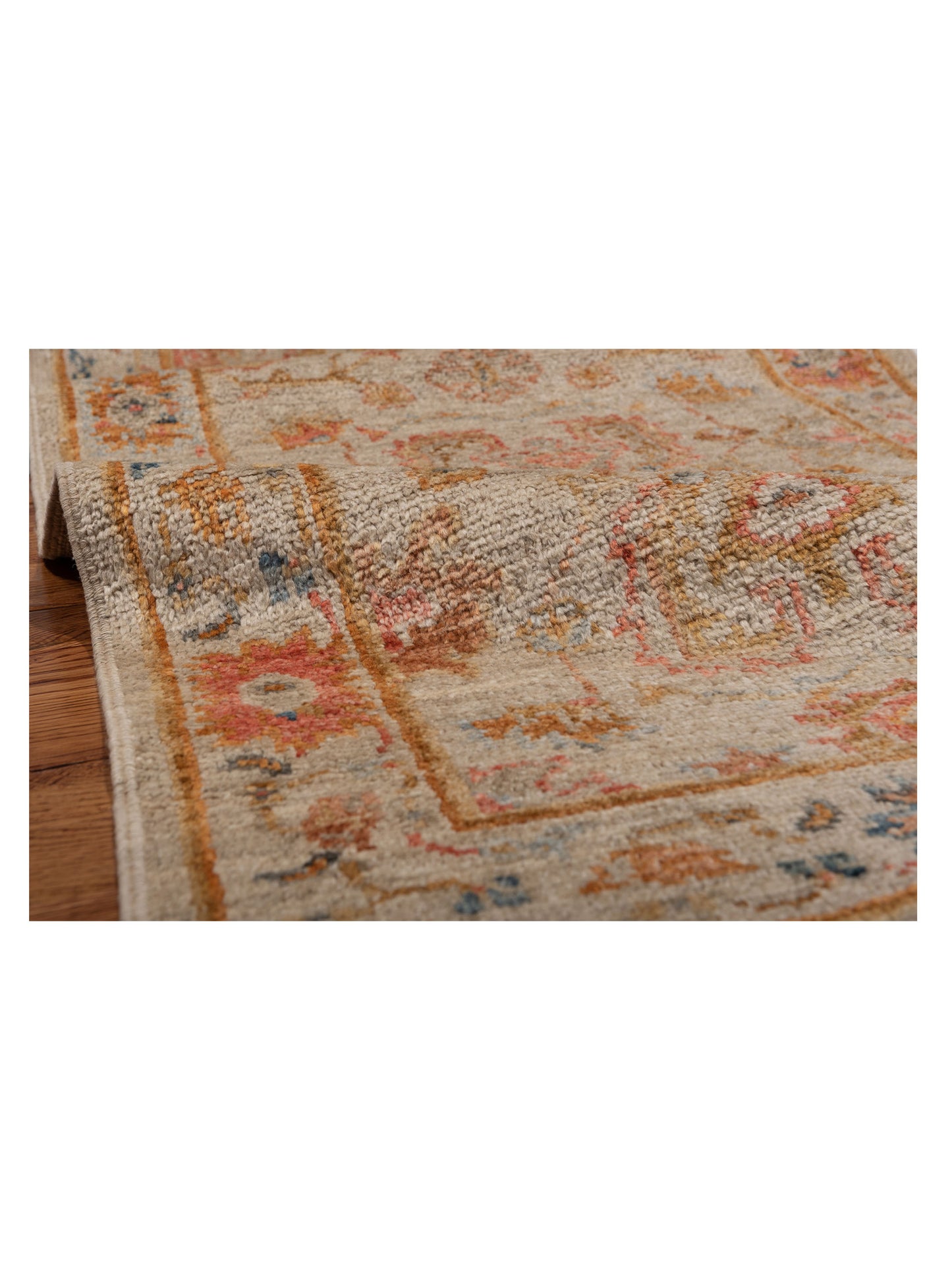 Angora Oushak 148071 Ivory Ivory 2.8x14.8 Hand Knotted Rug