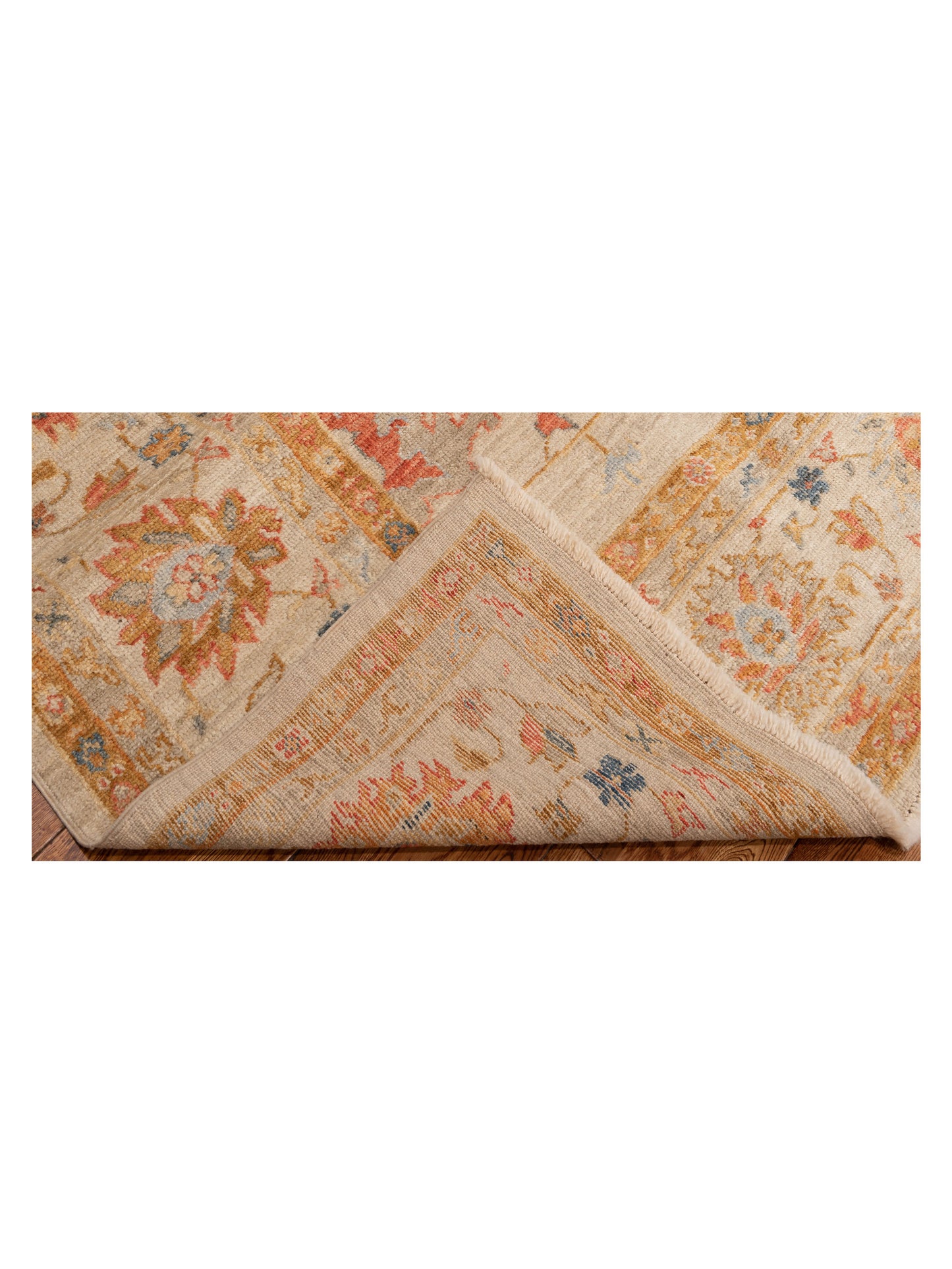 Angora Oushak 148074 Ivory Ivory 10.3x13.3 Hand Knotted Rug