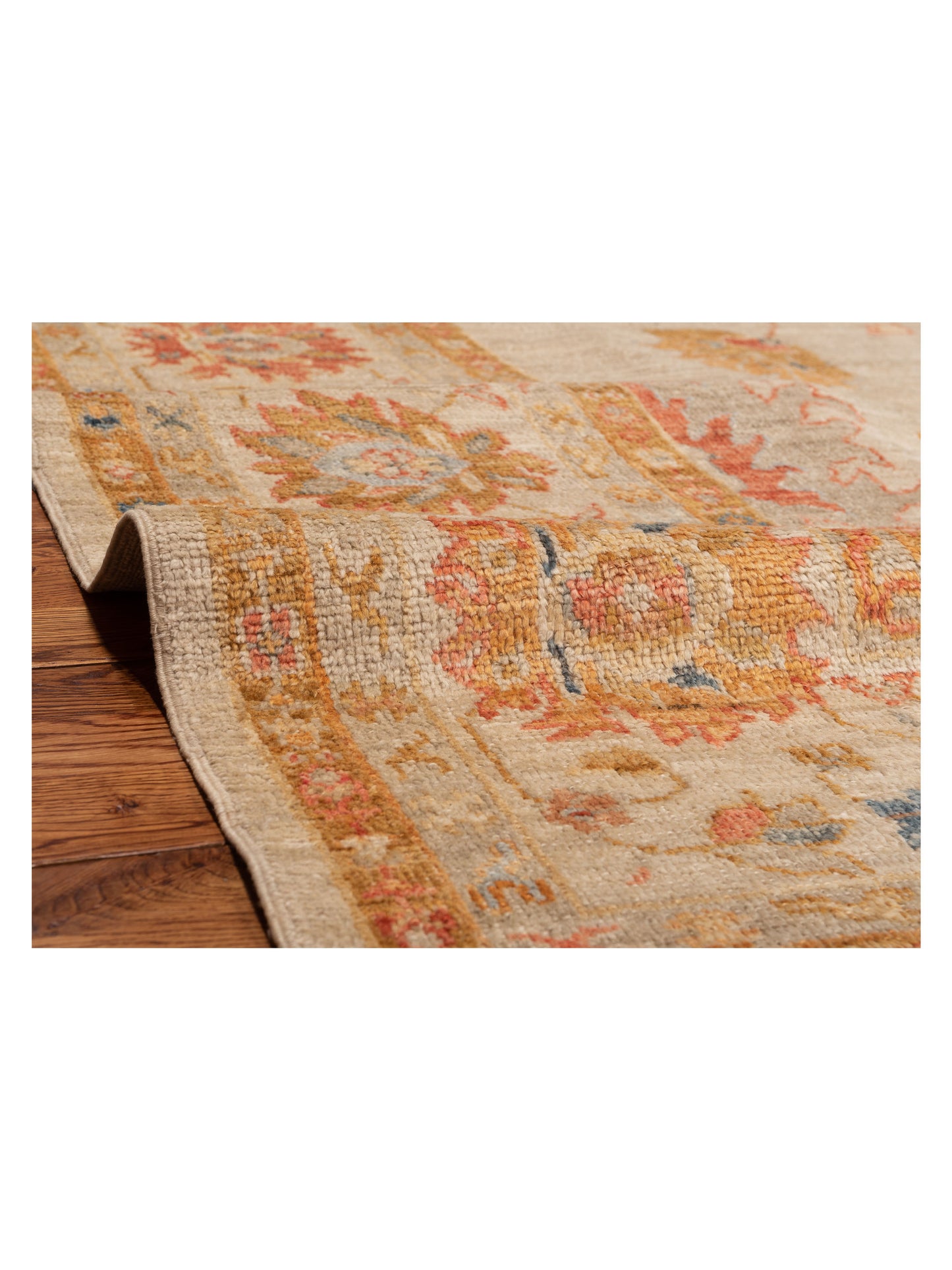 Angora Oushak 148074 Ivory Ivory 10.3x13.3 Hand Knotted Rug