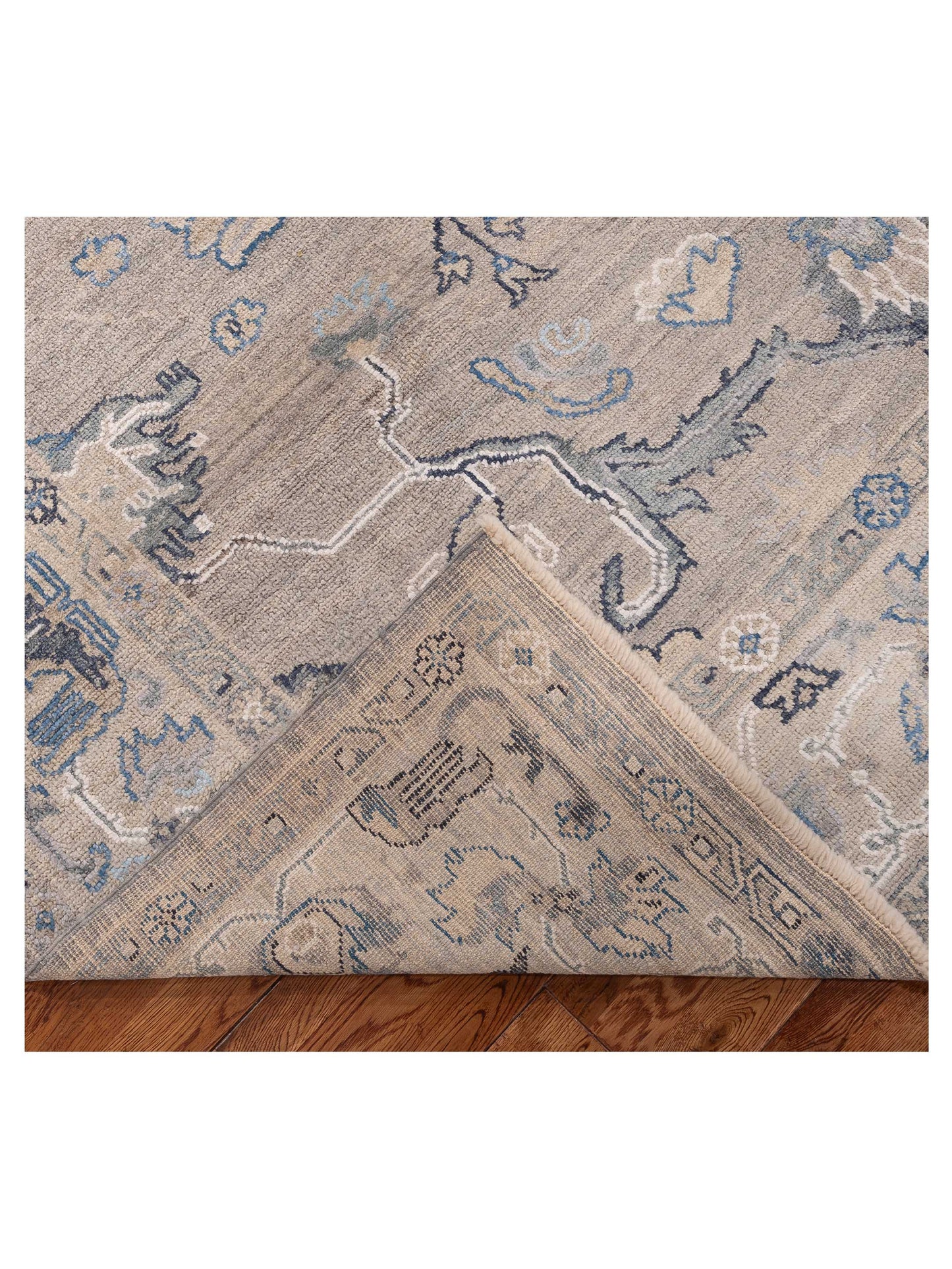 Angora Oushak 148078 Gray Silver 8.1x9.8 Hand Knotted Rug