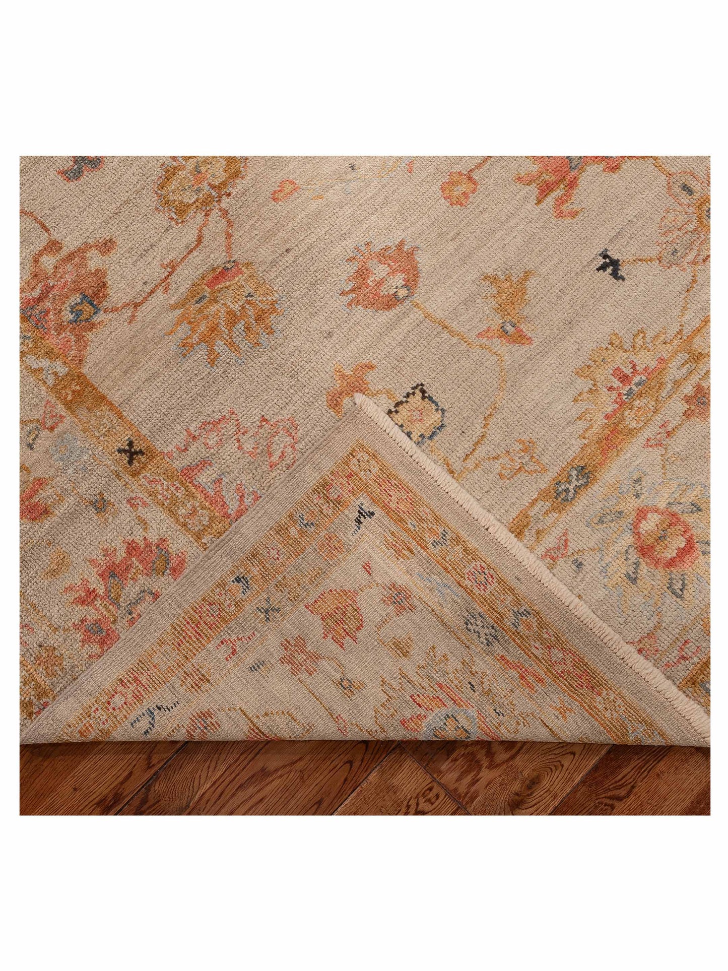 Angora Oushak 148089 Ivory Ivory 8.1x9.9 Hand Knotted Rug