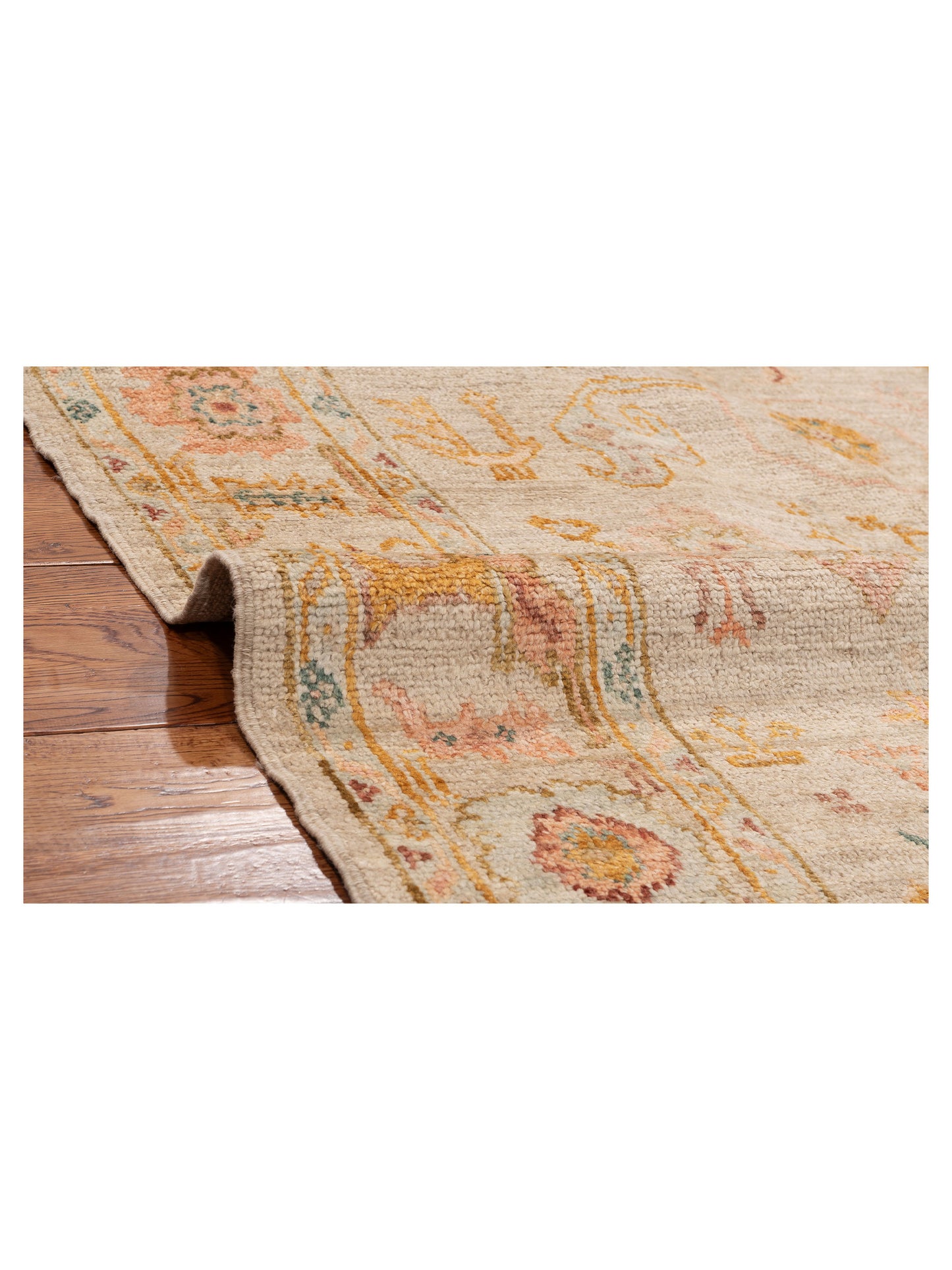 Angora Oushak 148093 Ivory Ivory 5.1x6.10 Hand Knotted Rug