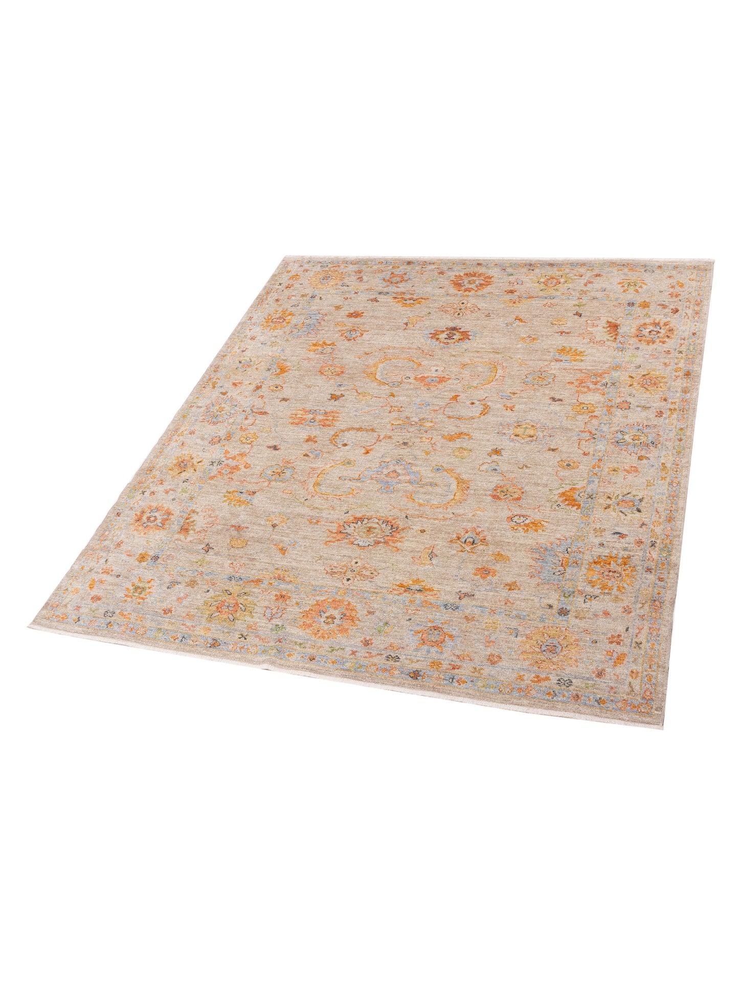 Angora Oushak 148104 Silver Silver 8.2x9.6 Hand Knotted Rug