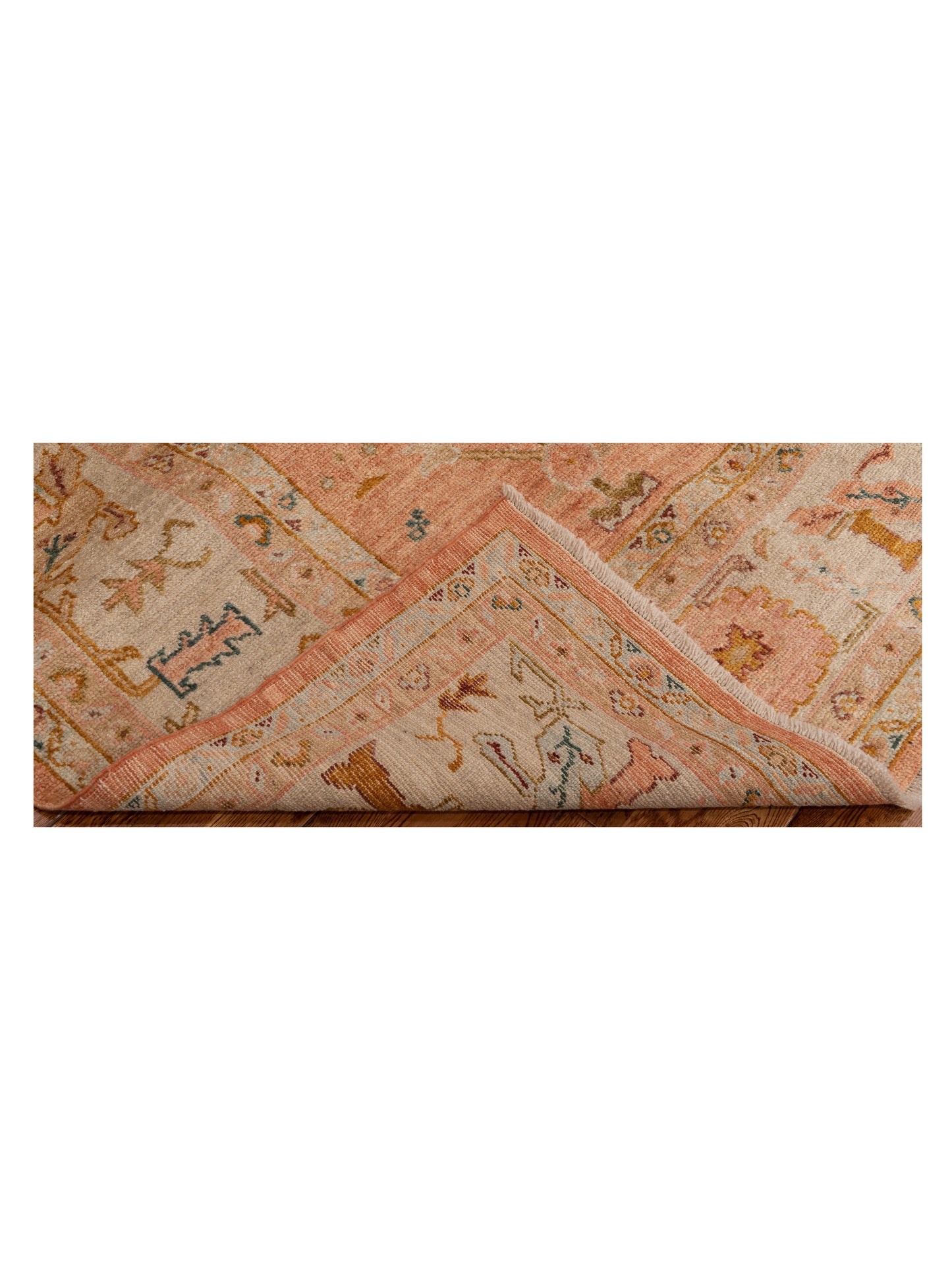Angora Oushak 148105 Pink Ivory 10.1x13.5 Hand Knotted Rug