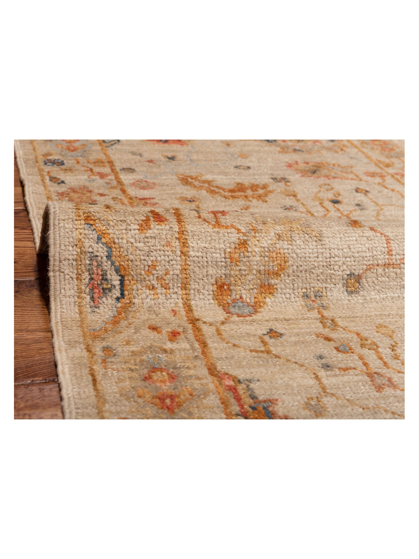 Angora Oushak 148122 Ivory Ivory 2.6x15.10 Hand Knotted Rug