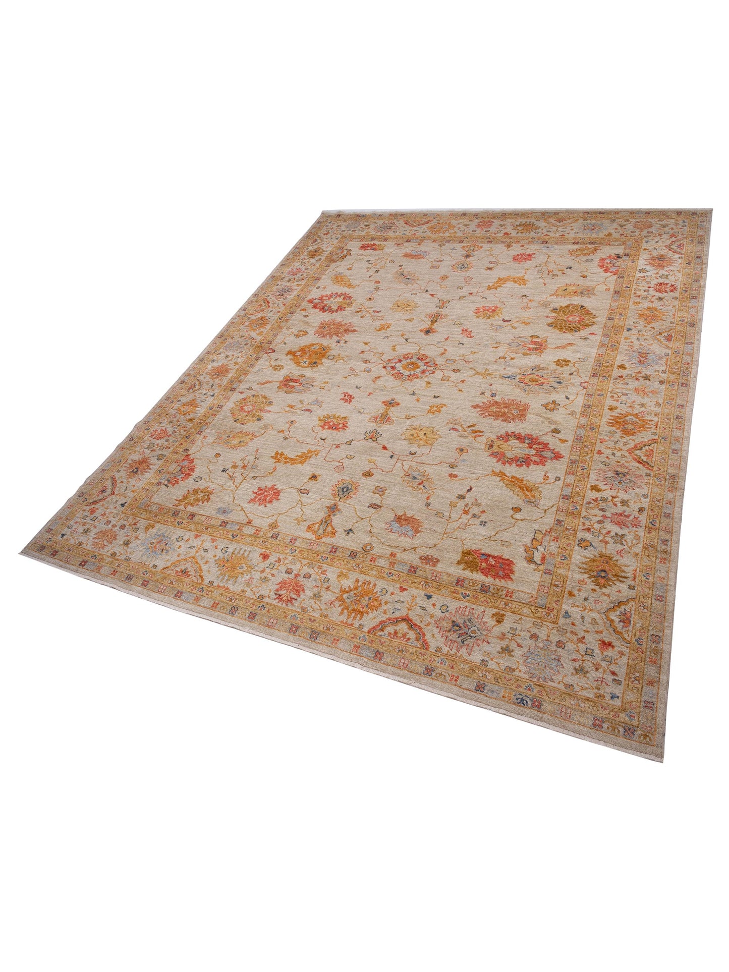 Angora Oushak 148143 Ivory Ivory 13.4x16 Hand Knotted Rug