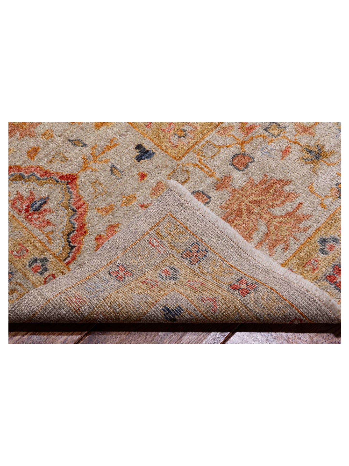 Angora Oushak 148143 Ivory Ivory 13.4x16 Hand Knotted Rug