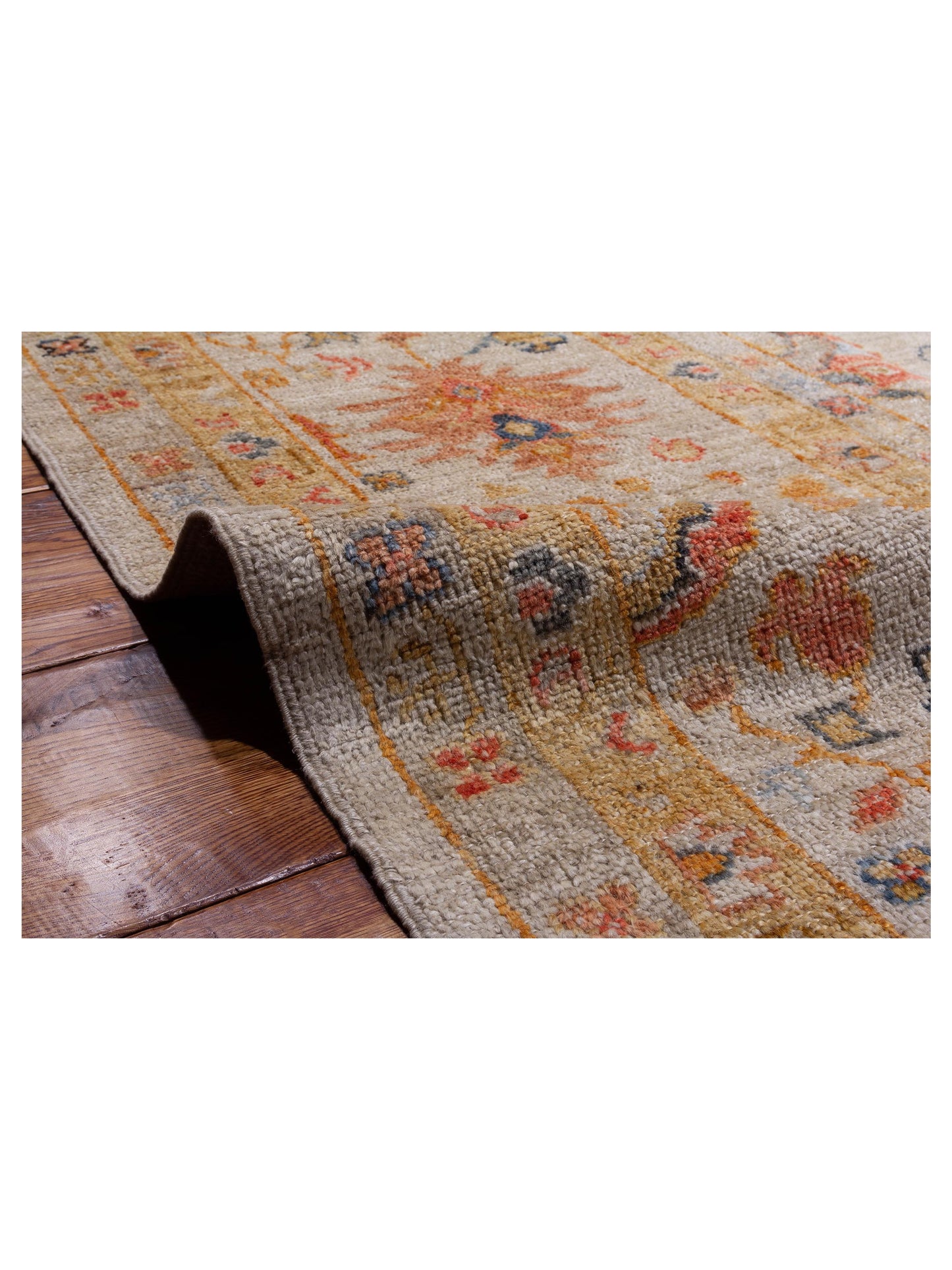 Angora Oushak 148143 Ivory Ivory 13.4x16 Hand Knotted Rug