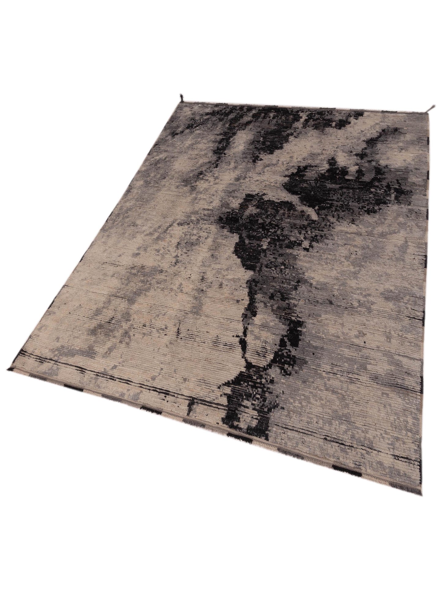 Atlas Myra Ivory Black 5.10x8.9 Hand Knotted Rug