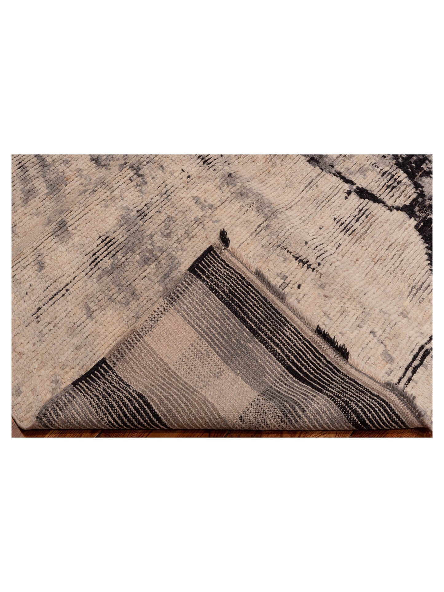 Atlas Myra Ivory Black 5.10x8.9 Hand Knotted Rug
