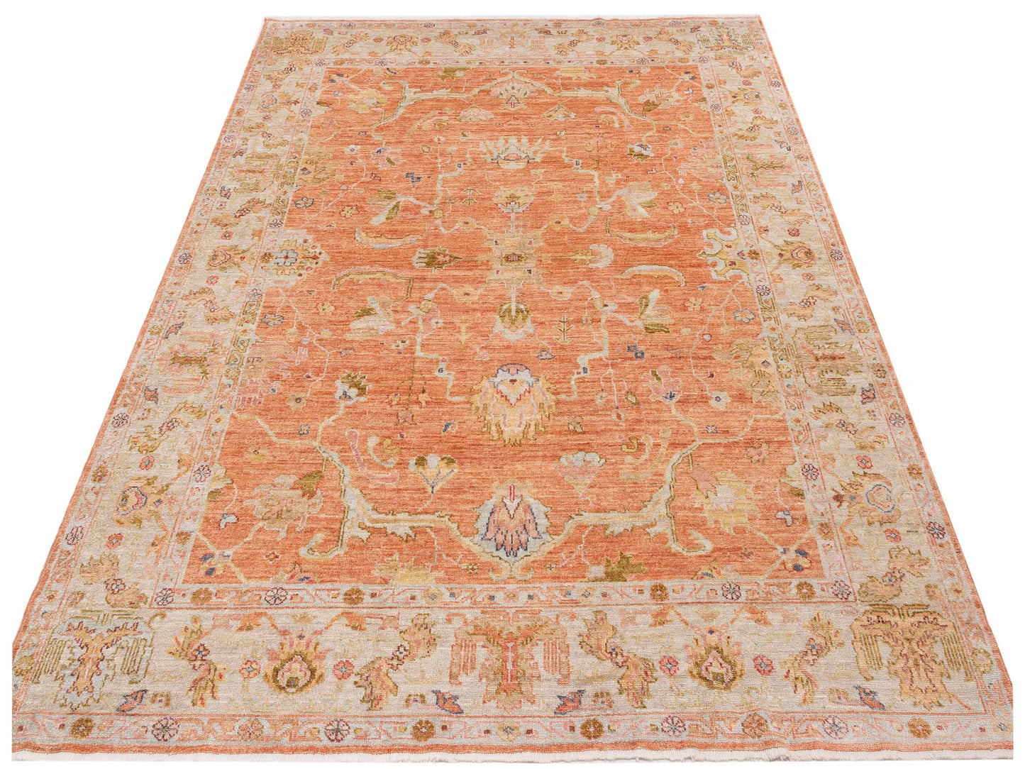 Atlas Myra Ivory Dark Blue 6.2x8.9 Hand Knotted Rug