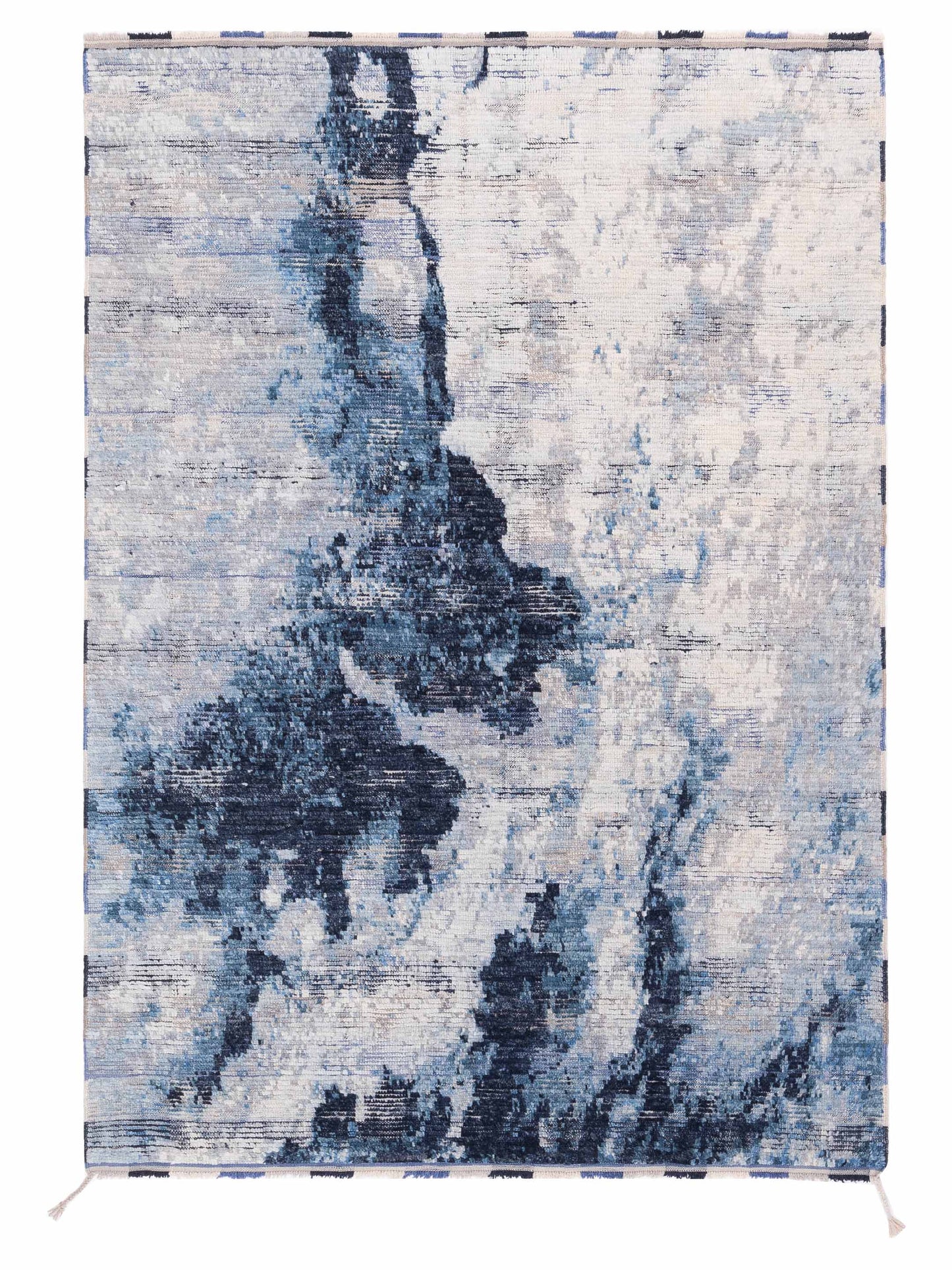 Pasha Atlas Ivory Dark Blue Contemporary