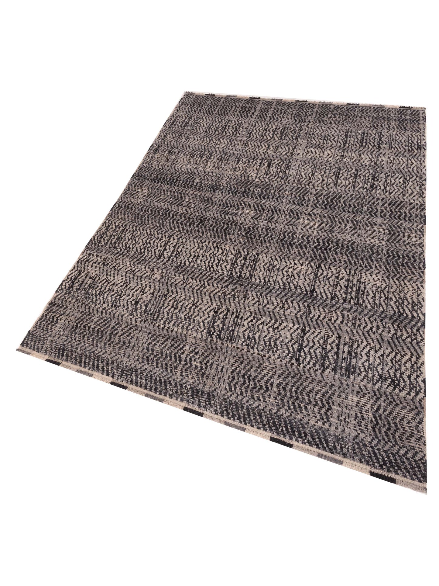 Atlas 148160 Black Gray 6.8x9.6 Hand Knotted Rug