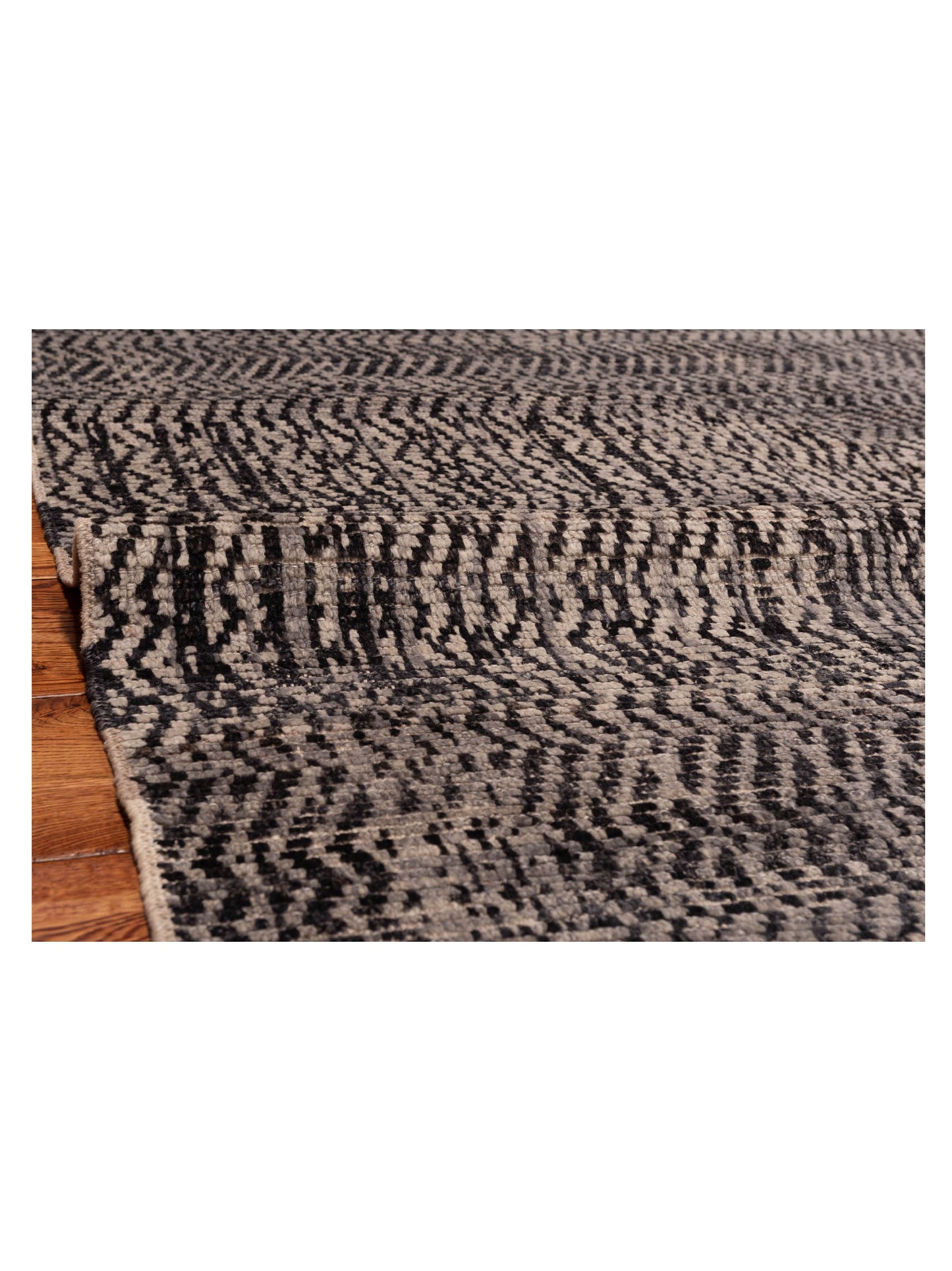 Atlas 148160 Black Gray 6.8x9.6 Hand Knotted Rug