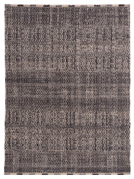 Atlas 148160 Black Gray 6.8x9.6 Hand Knotted Rug