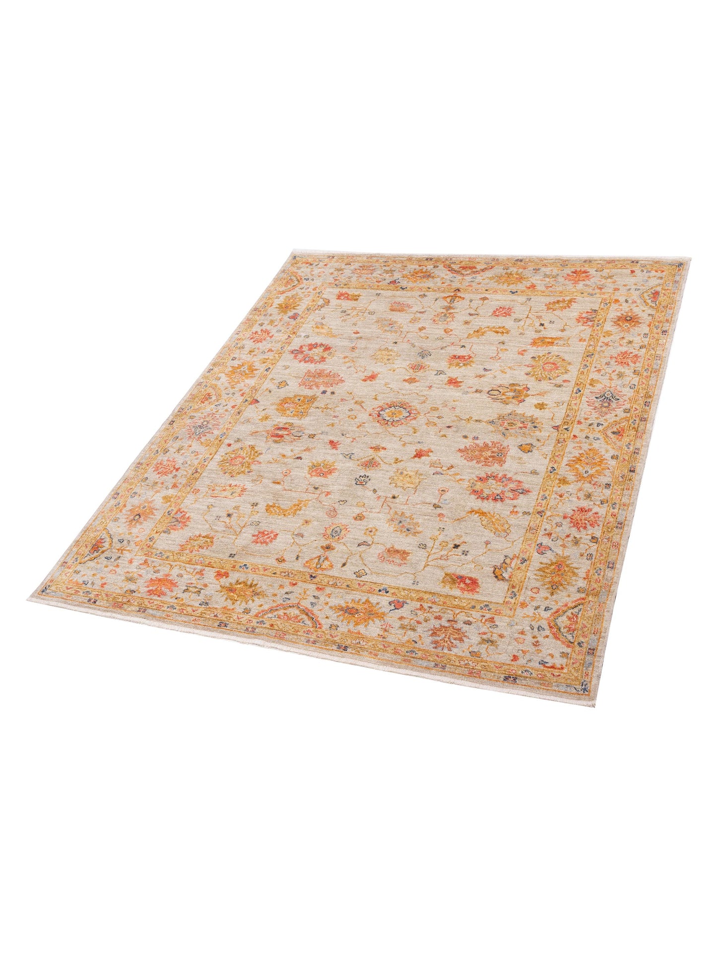 Angora Oushak 148161 Ivory Ivory 8x9.6 Hand Knotted Rug